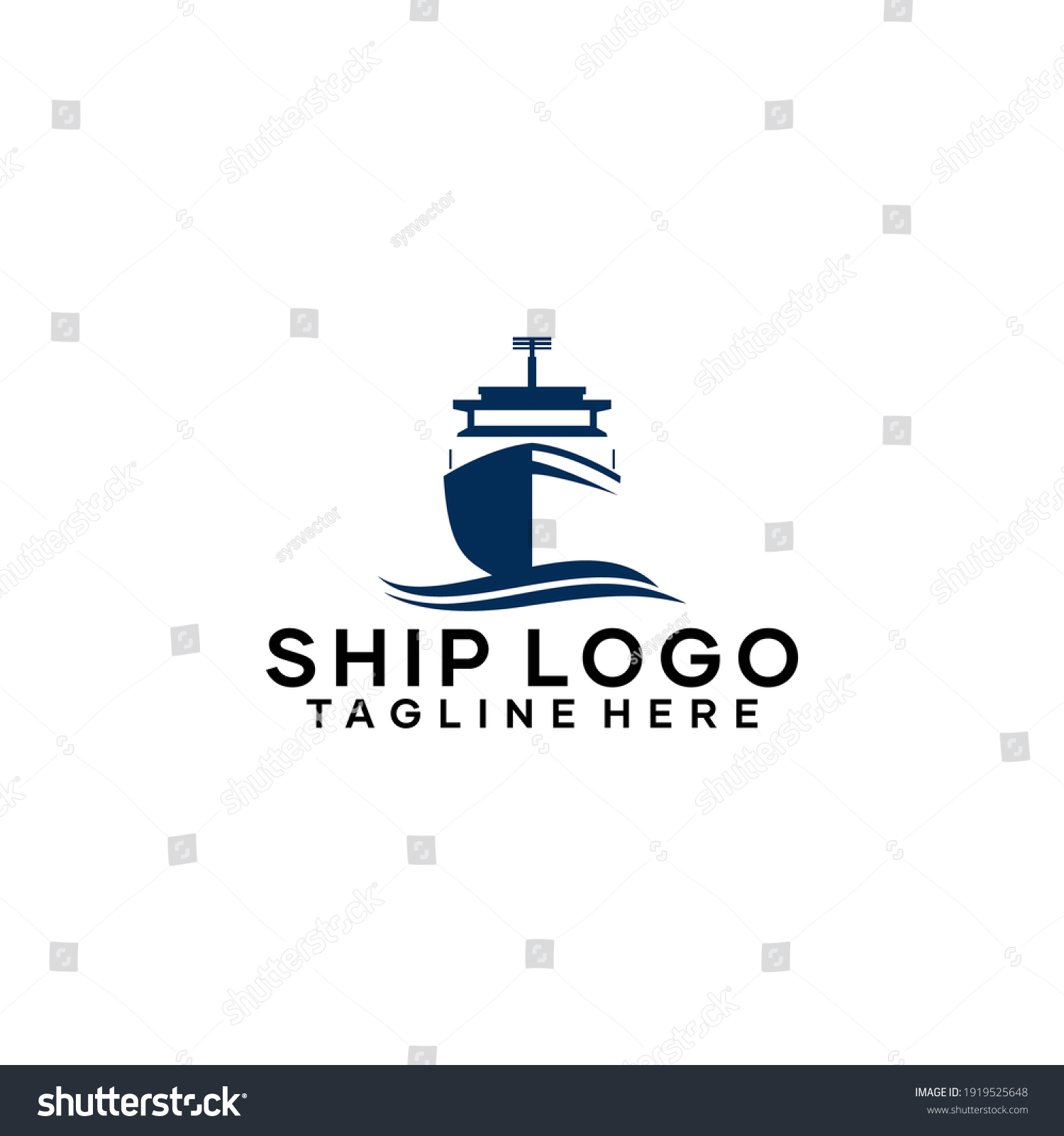 SVG of Cargo Ship Front View Logo Icon Template Vector svg