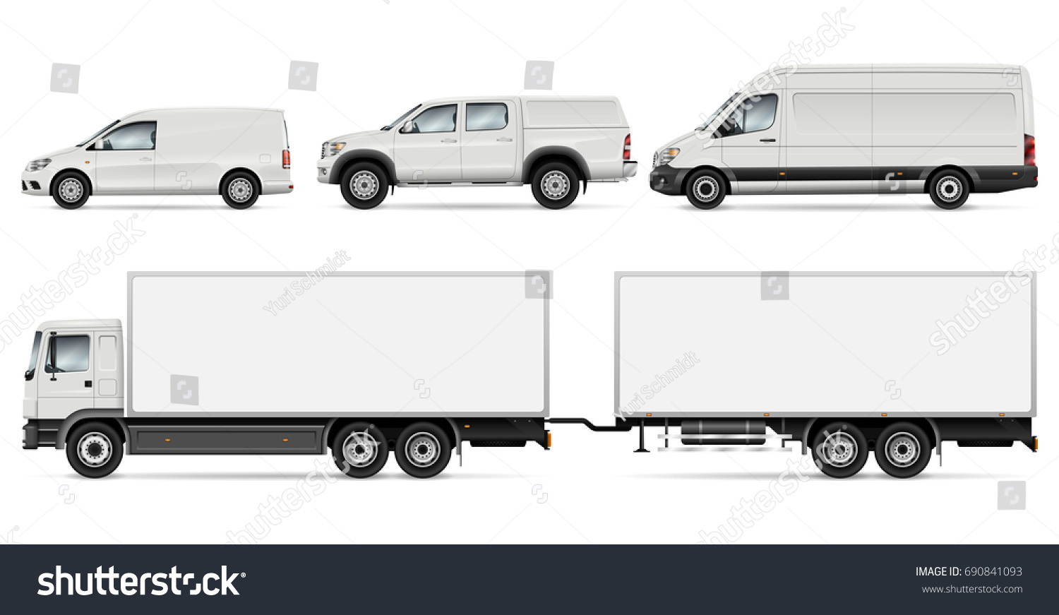 Download Cargo Transport Mockup Trailer Truck Pickup Stock Vector 690841093 - Shutterstock