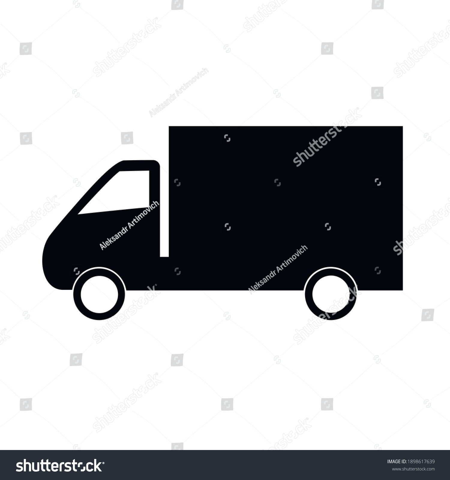 Cargo Truck Isolated Silhouette On White Stock Vector (royalty Free 