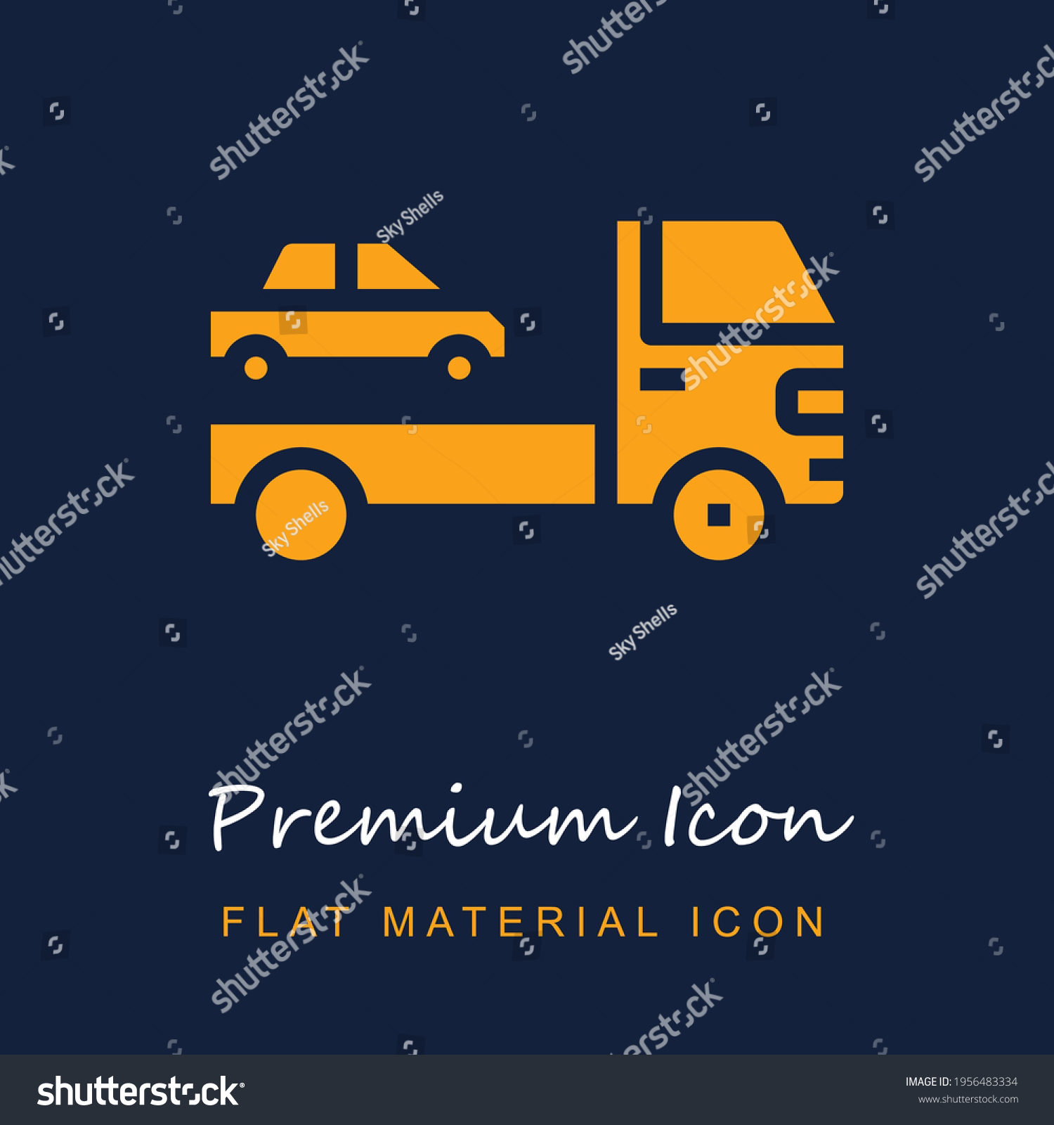 SVG of Cargo Truck premium material ui ux isolated vector icon in navy blue and orange colors svg
