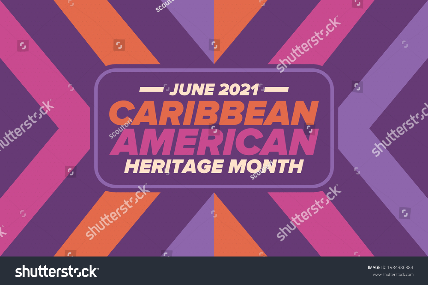 Caribbean American Heritage Month June Culture Stock Vector (Royalty