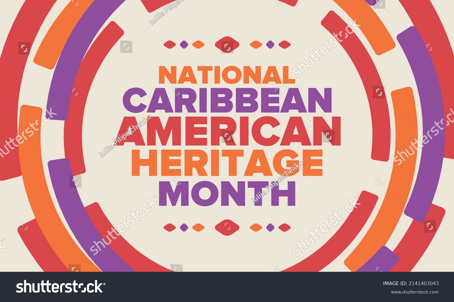 Caribbean American Heritage Month June Culture Stock Vector (Royalty