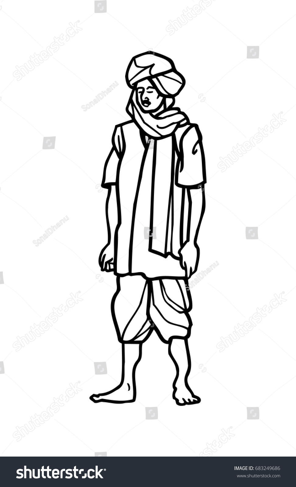 Indian farmer sketch
