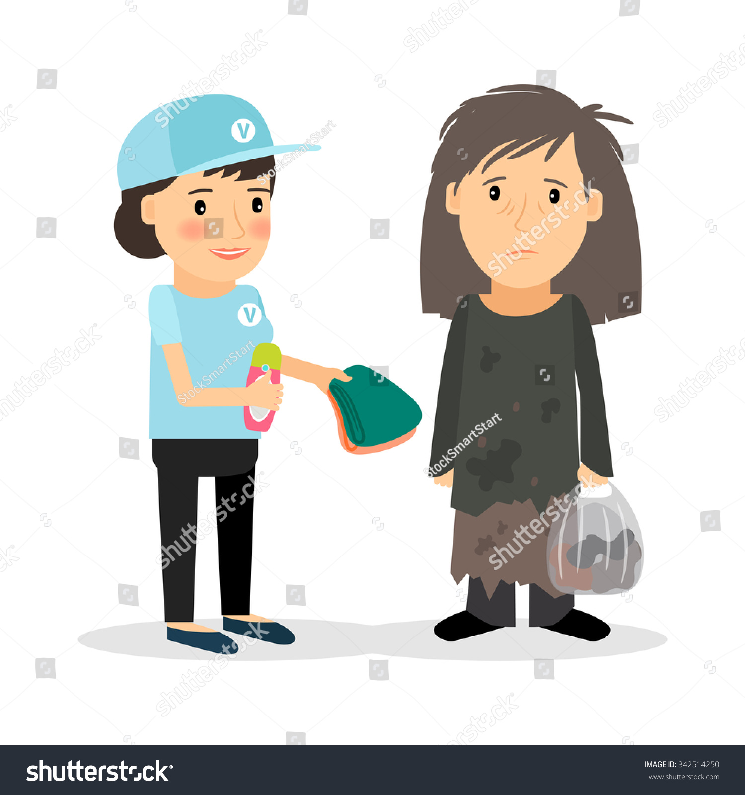 SVG of Caring for homeless and refugees. Helping people. Vector illustration. svg