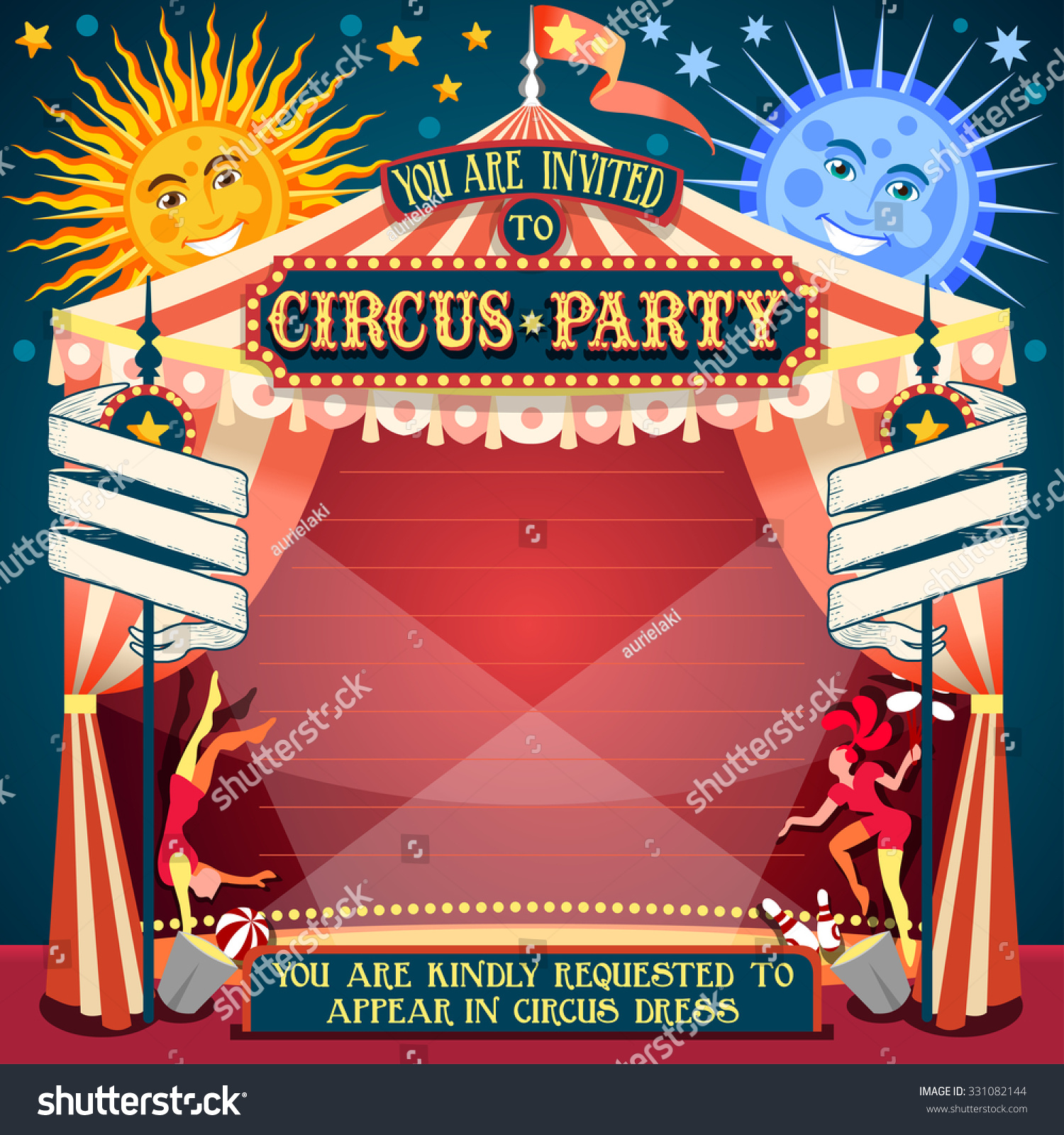 Carnival Circus Tent Invite Fair Template Stock Vector ...
