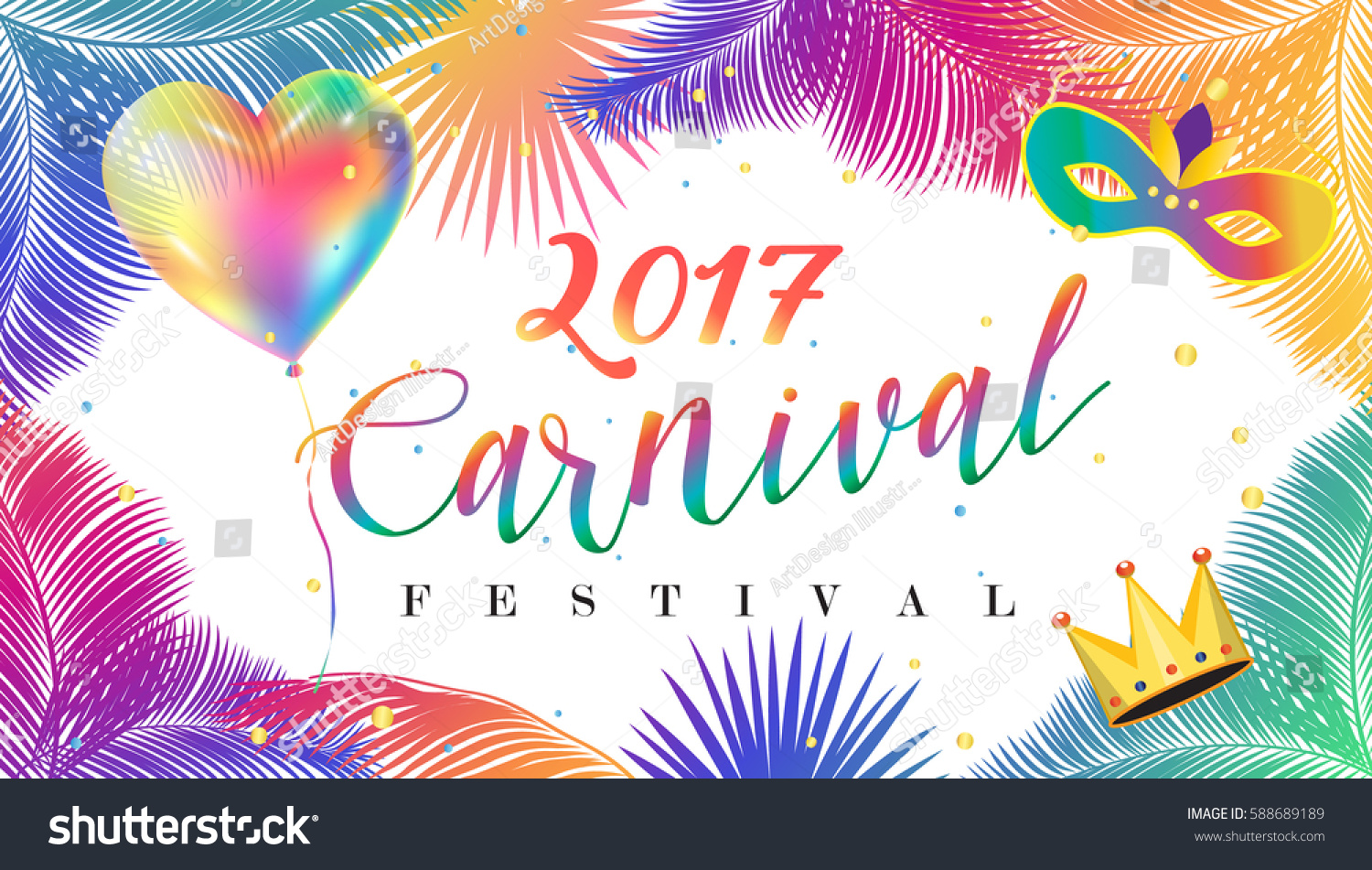 stock vector carnival festival poster vector illustration abstract colorful holiday decoration brazilian 588689189