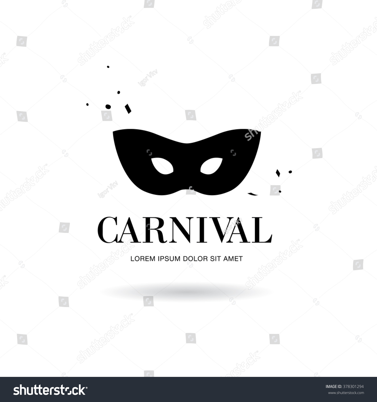 Carnival Mask Logo Design Stock Vector (Royalty Free) 378301294 ...