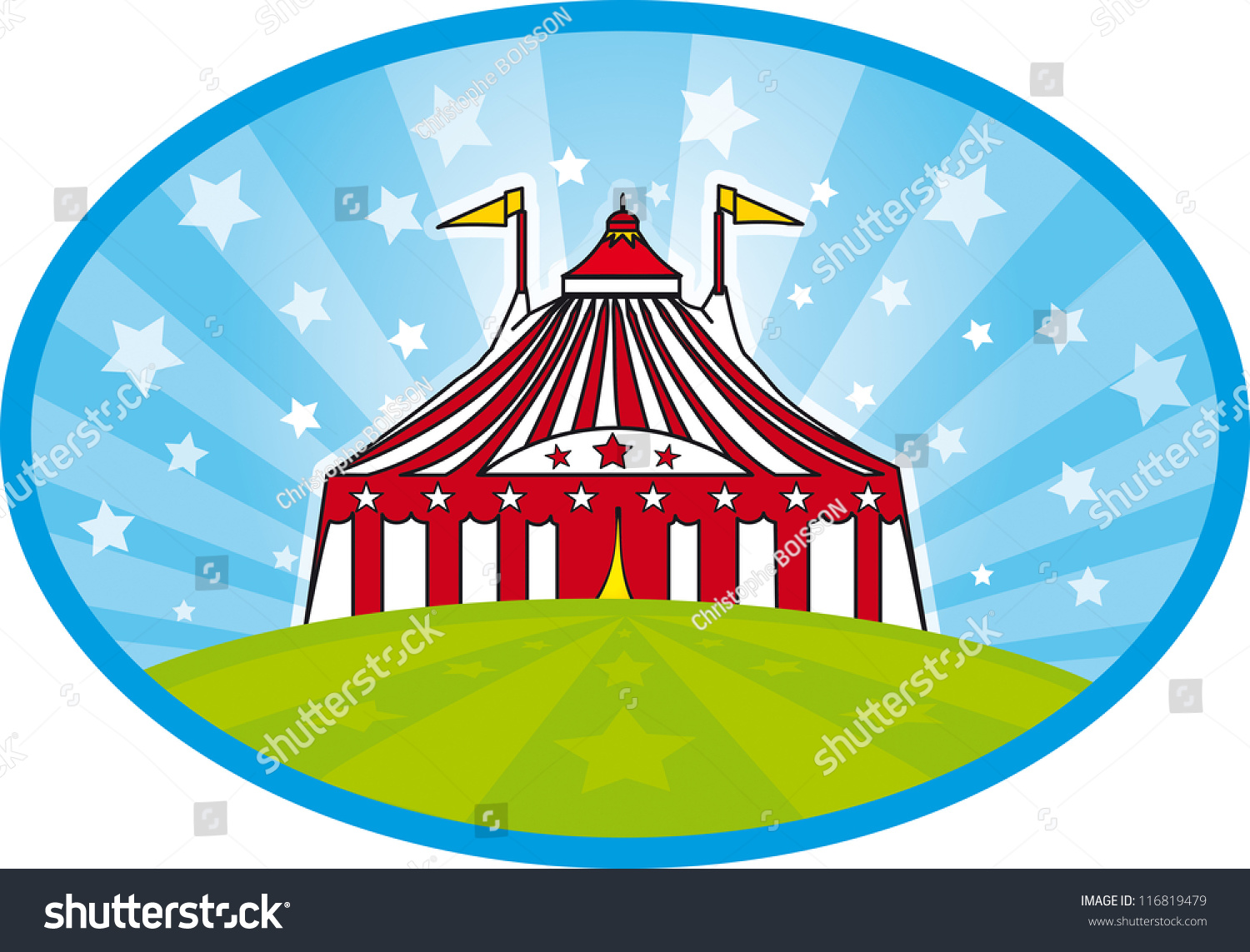 Carnival Tent Big Top Stars Sky Stock Vector (Royalty Free) 116819479 ...