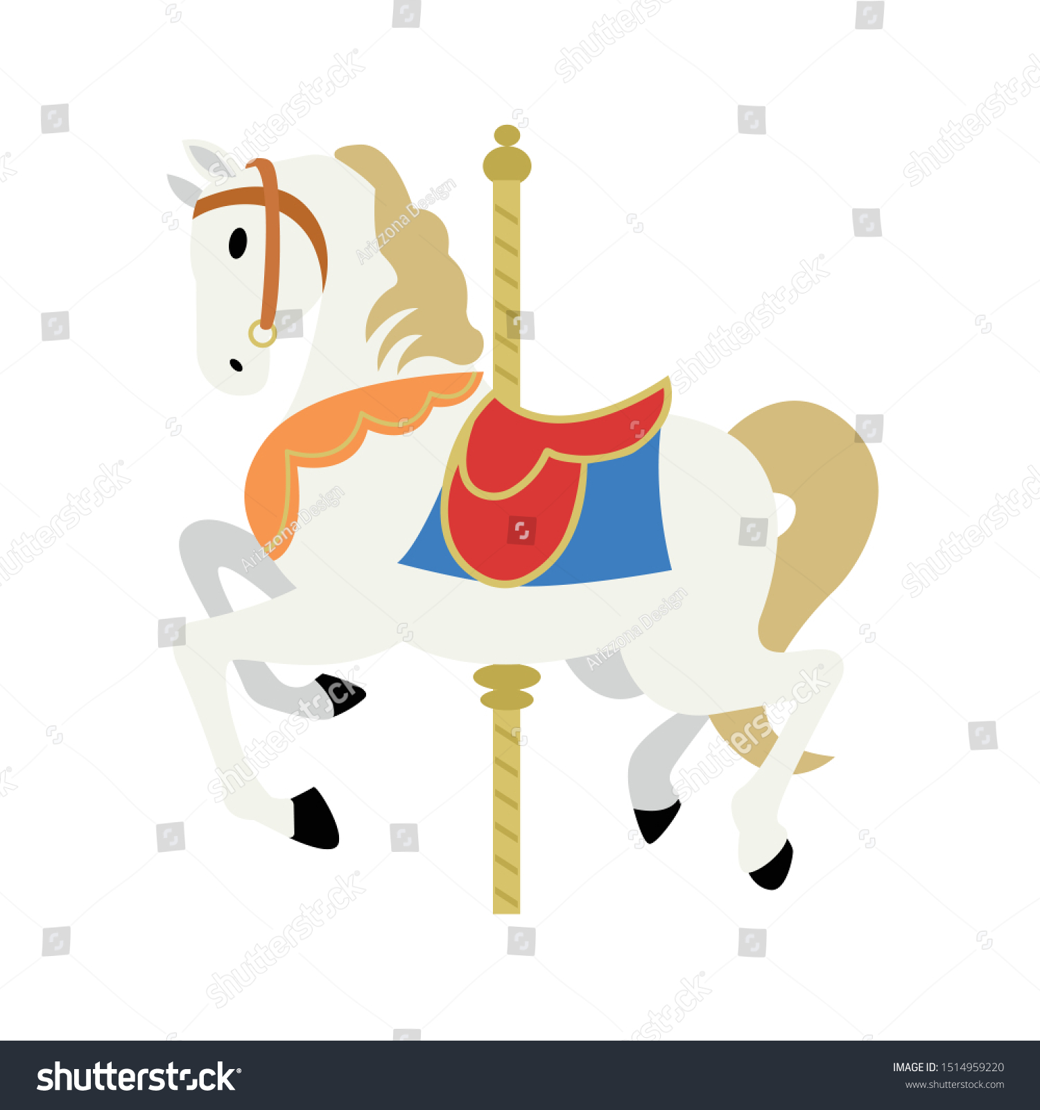 Carousel Horse Emoji Vector Illustration Stock Vector (Royalty Free ...