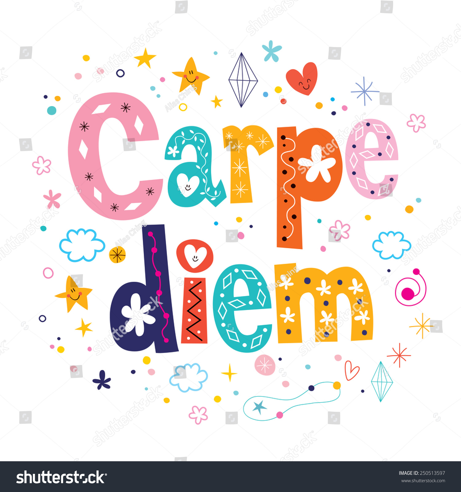 Carpe Diem Phrase Motivational Quote Stock Vector (Royalty Free