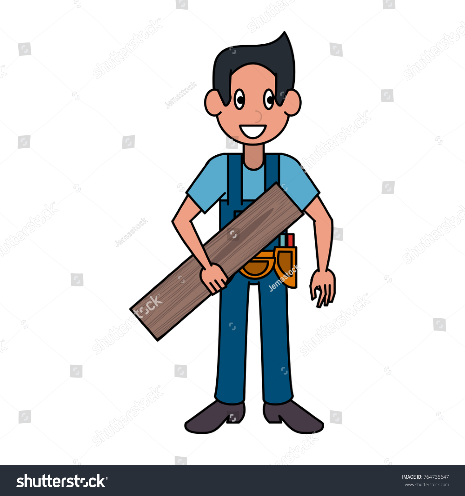 Carpenter Worker Avatar Cartoon Stock Vector (Royalty Free) 764735647