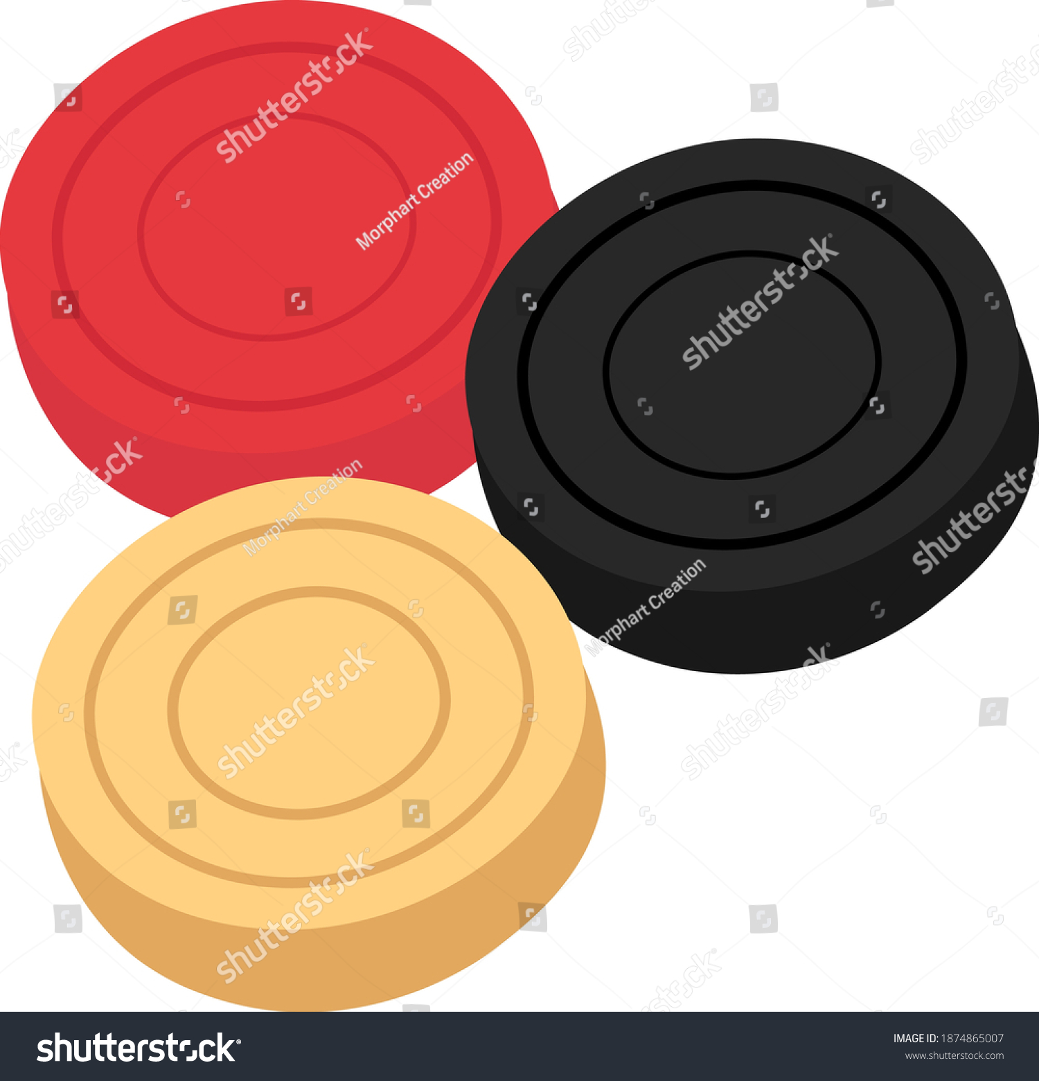 Carrom Coins Illustration Vector On White Stock Vector (Royalty Free ...