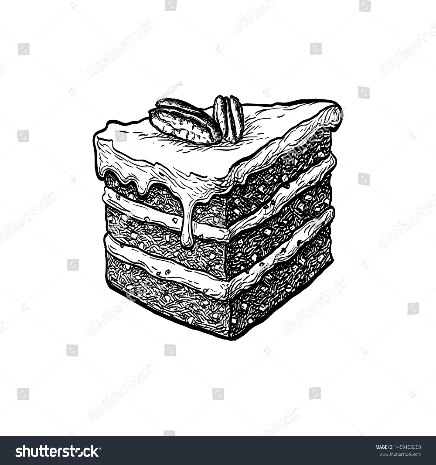 SVG of Carrot cake. Ink sketch isolated on white background. Hand drawn vector illustration. Retro style. svg