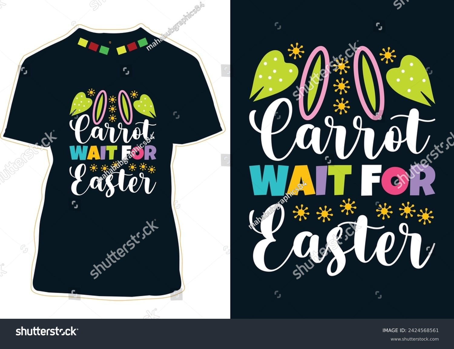 SVG of Carrot Wait For Easter Day T-Shirt Design svg
