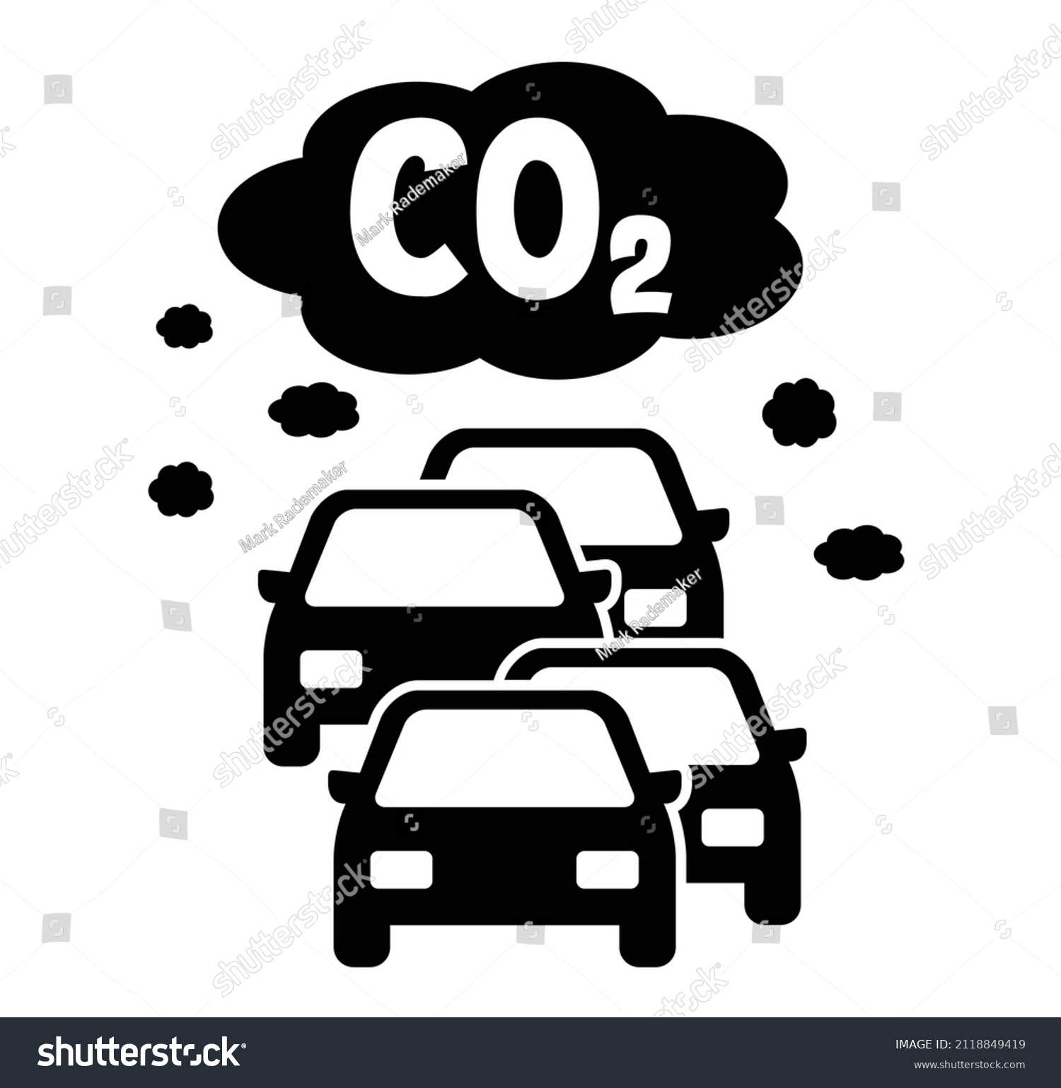 Cars Traffic Co2 Clouds Traffic Exhaust Stock Vector (Royalty Free ...