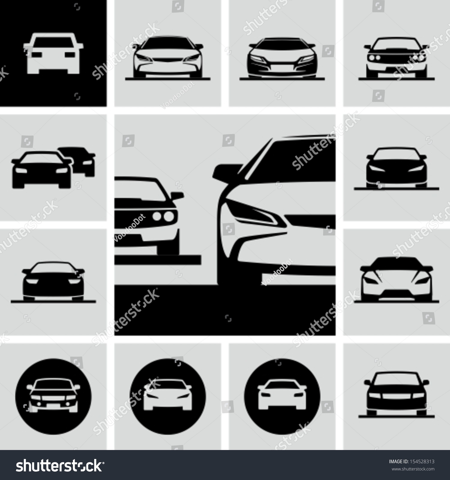 Cars Icons Stock Vector Illustration 154528313 : Shutterstock