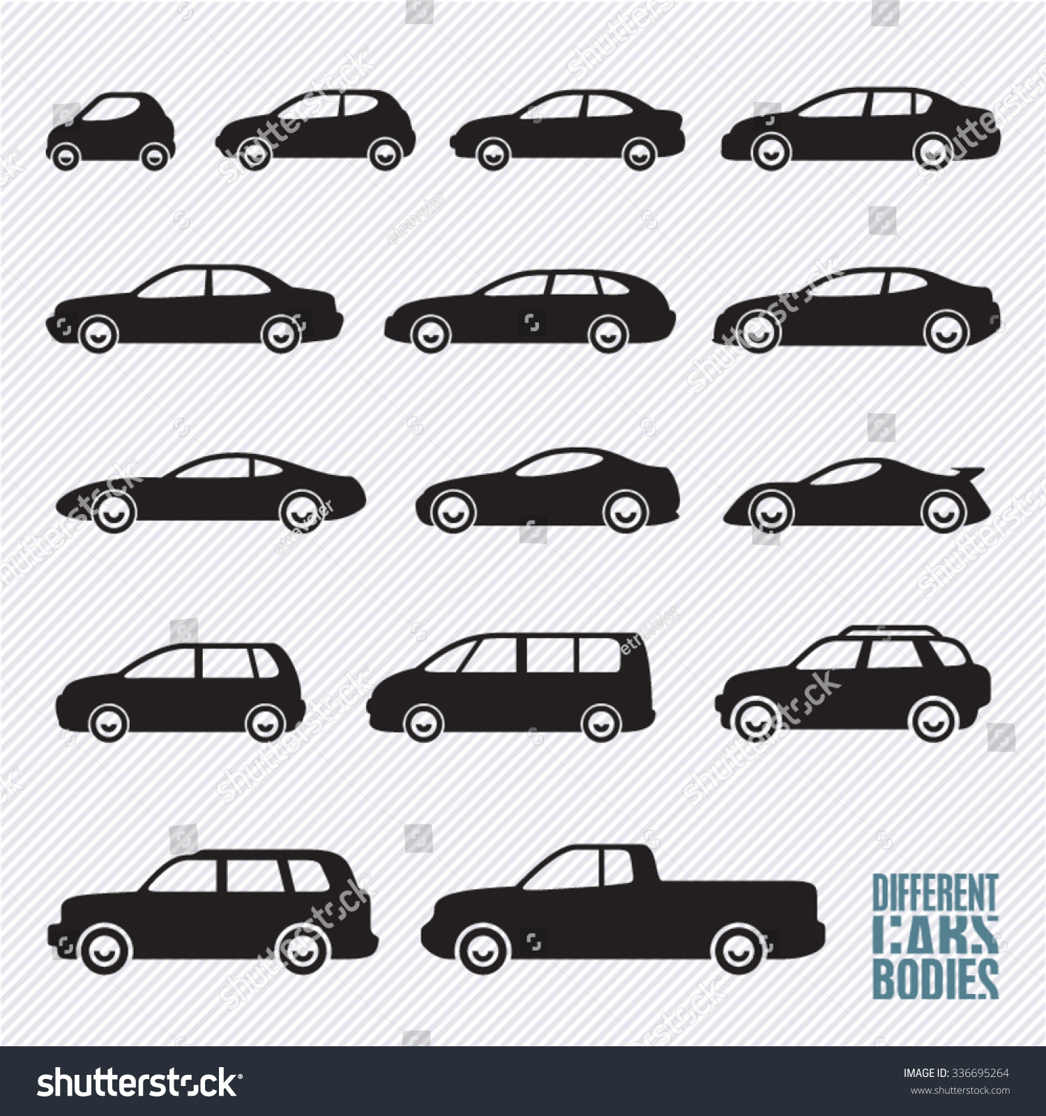 Cars Icons Set Different Car Types Stock Vector 336695264 - Shutterstock