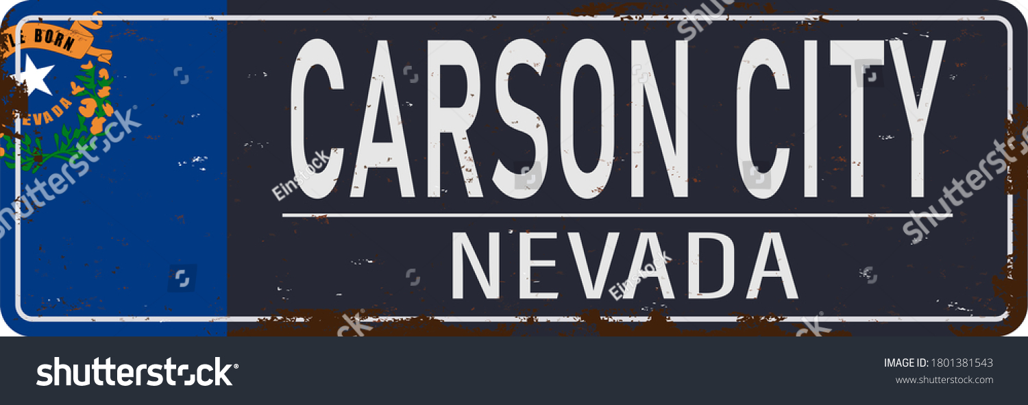 SVG of Carson City blue road sign isolated on white background svg