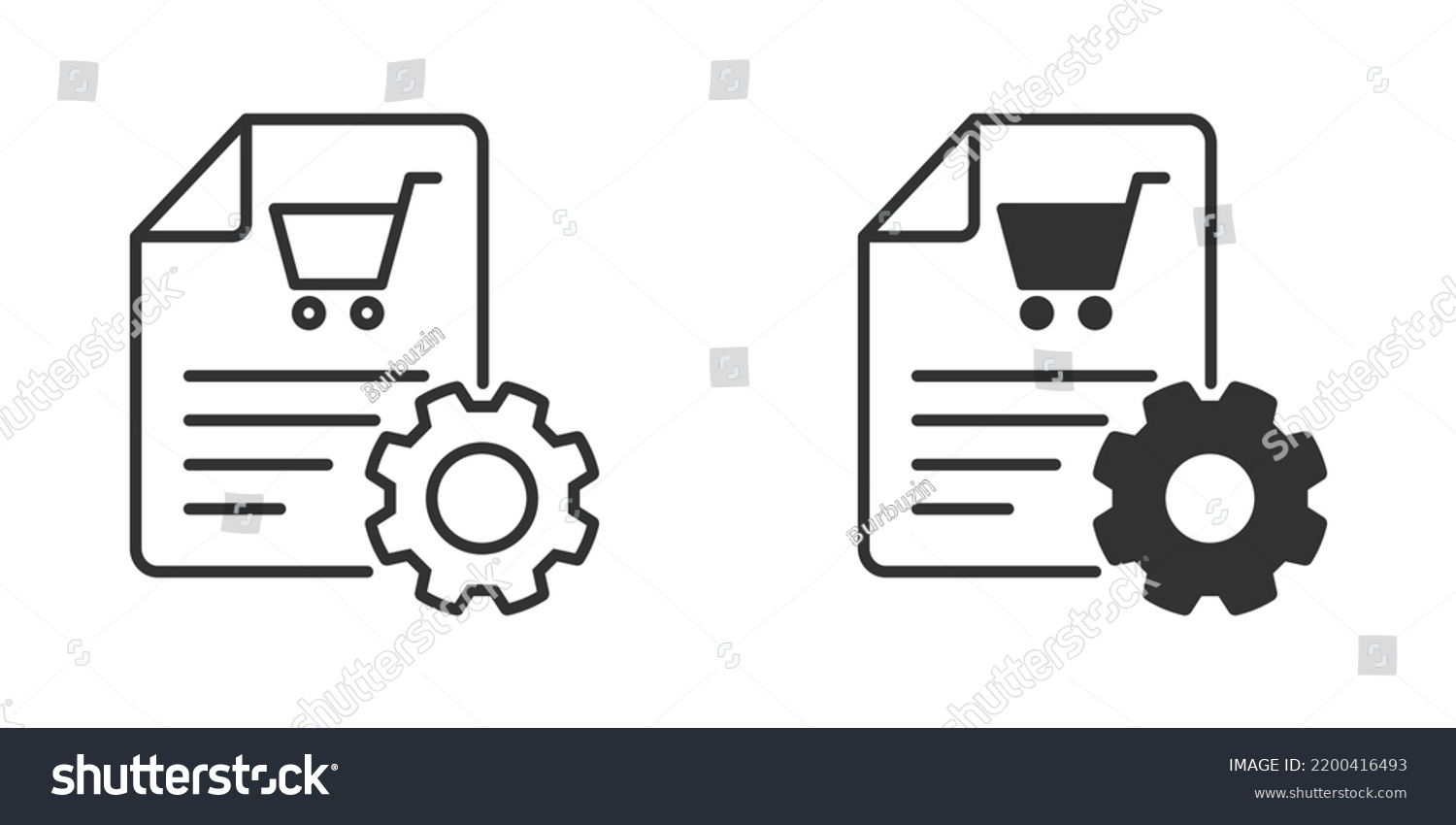 SVG of Cart with gear. Procurement icon. Order, purchase processing symbol. Vector illustration. svg