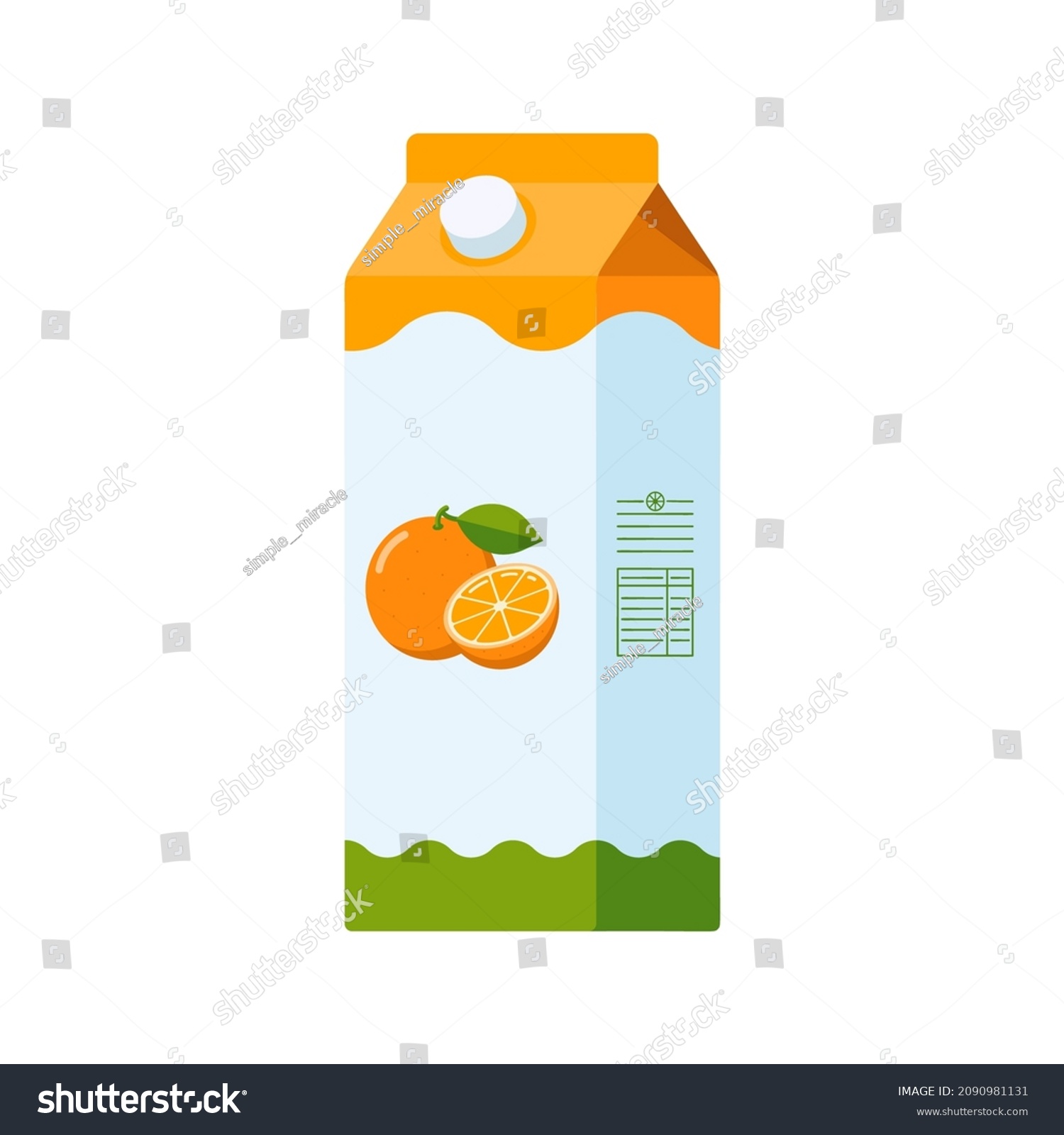 SVG of Carton Box with Orange Juice. Flat Style. Citrus drink icon for logo, menu, emblem, template, stickers, prints, food package design and decoration svg