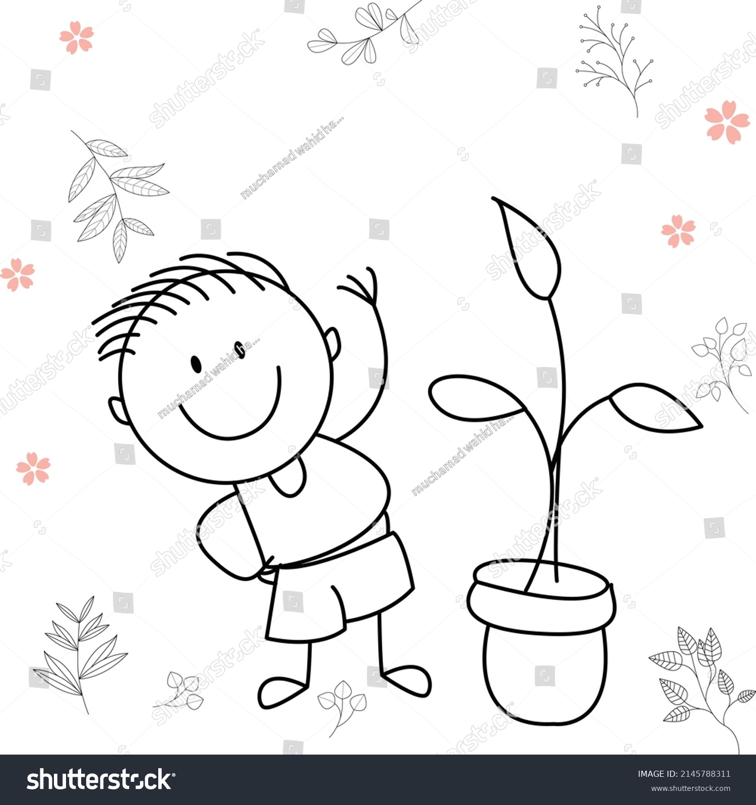 Cartoon Activity Illustration Smiling Child Go Stock Vector (Royalty ...