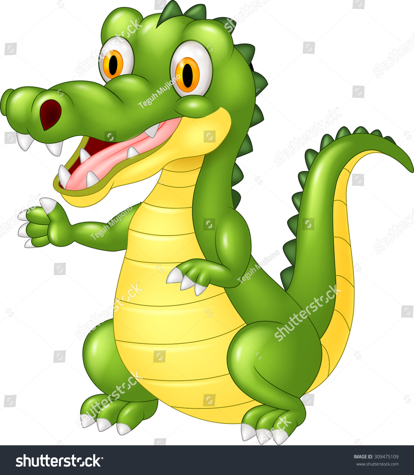 Cartoon Adorable Crocodile Posing Stock Vector (Royalty Free) 309475109 ...