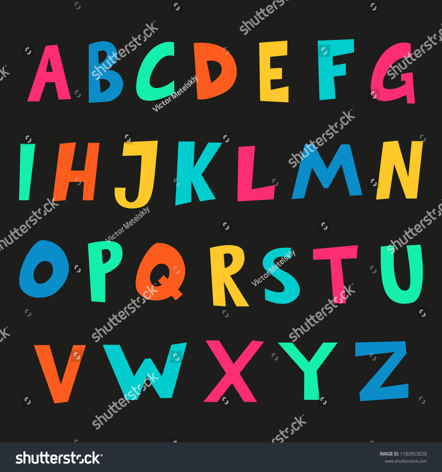 Cartoon Alphabet Hand Drawn Font Abc Stock Vector Royalty Free