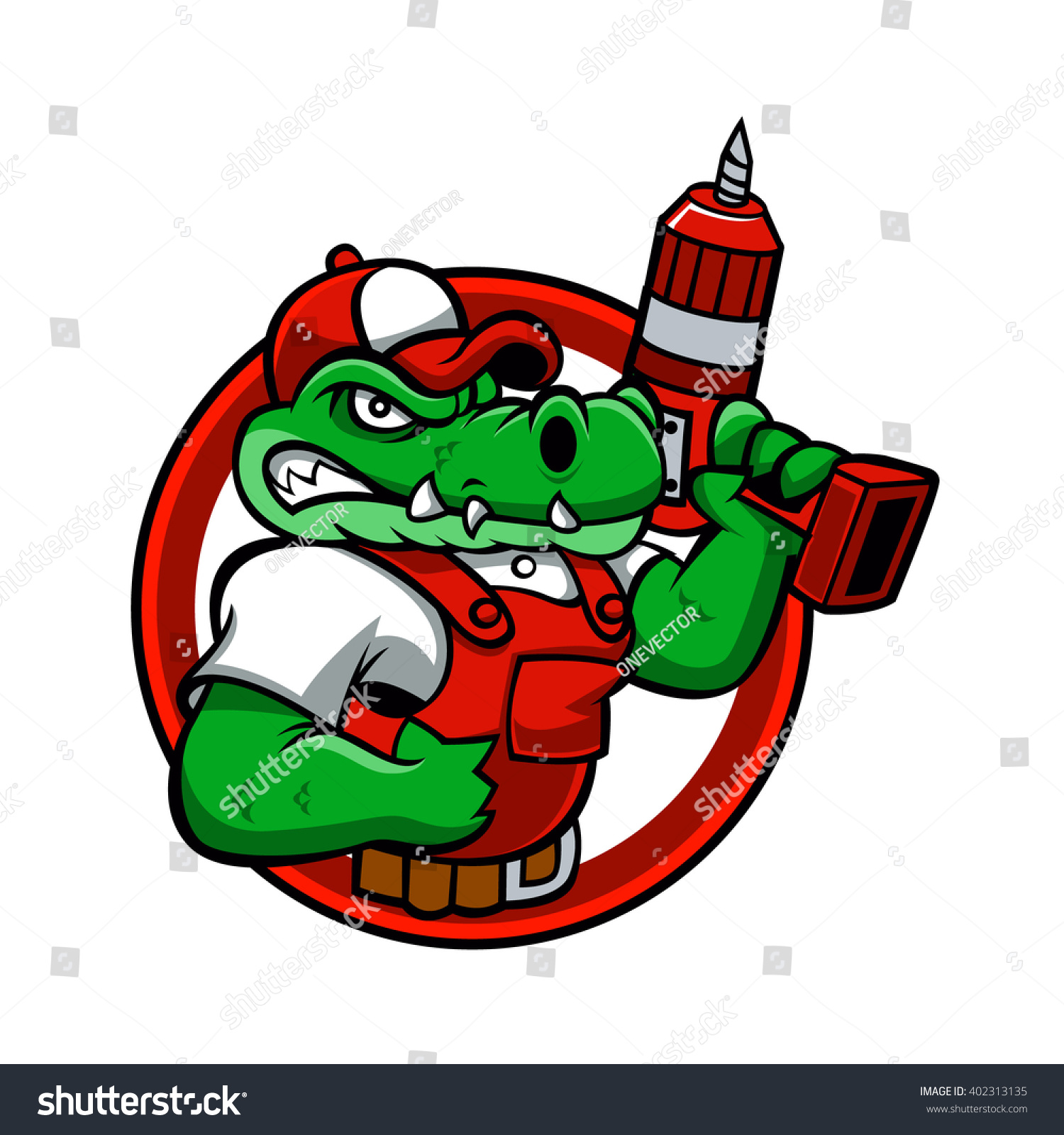 Cartoon Angry Crocodile Mascot Stock Vector 402313135 - Shutterstock