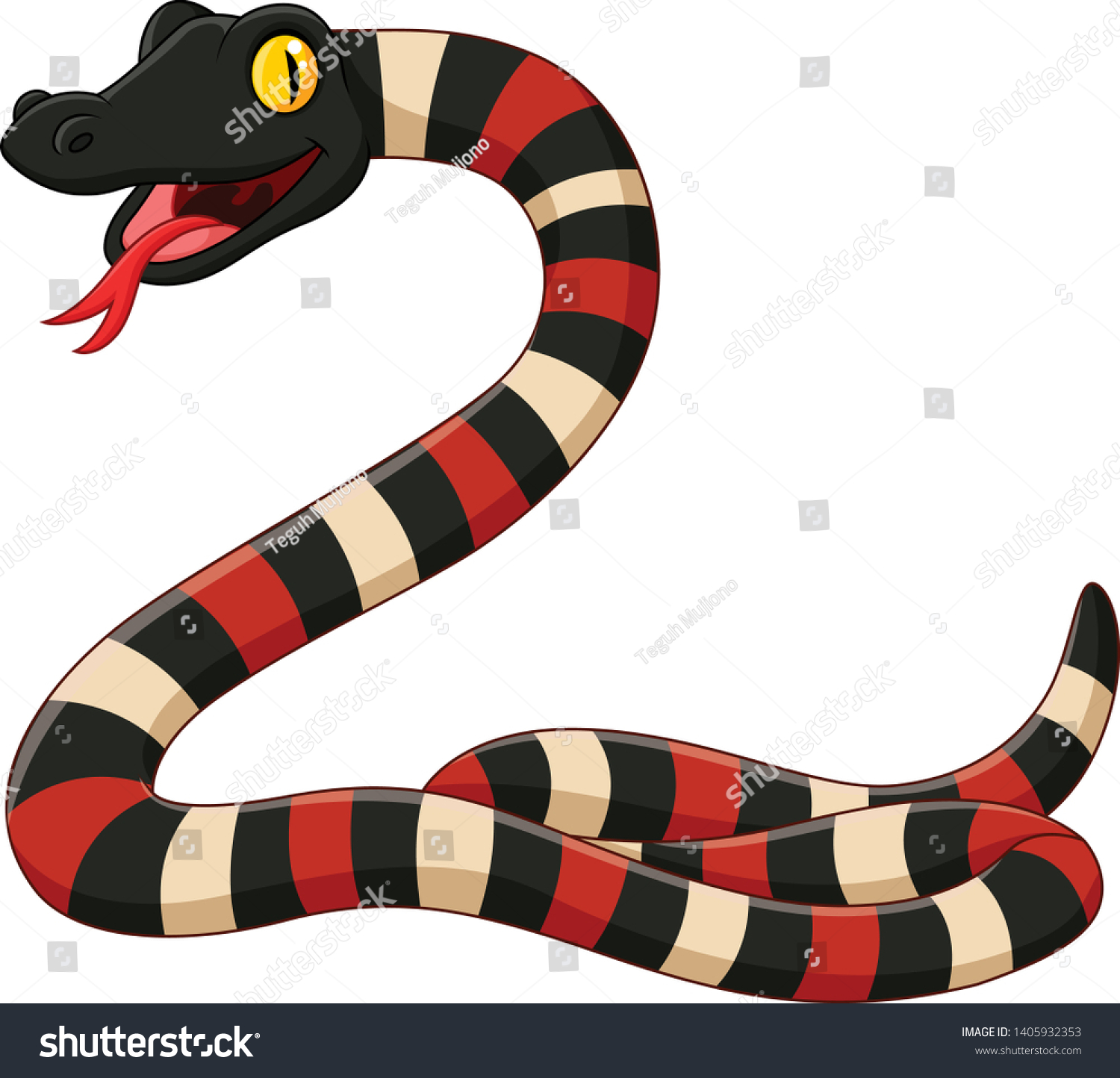 SVG of Cartoon angry snake on white background svg