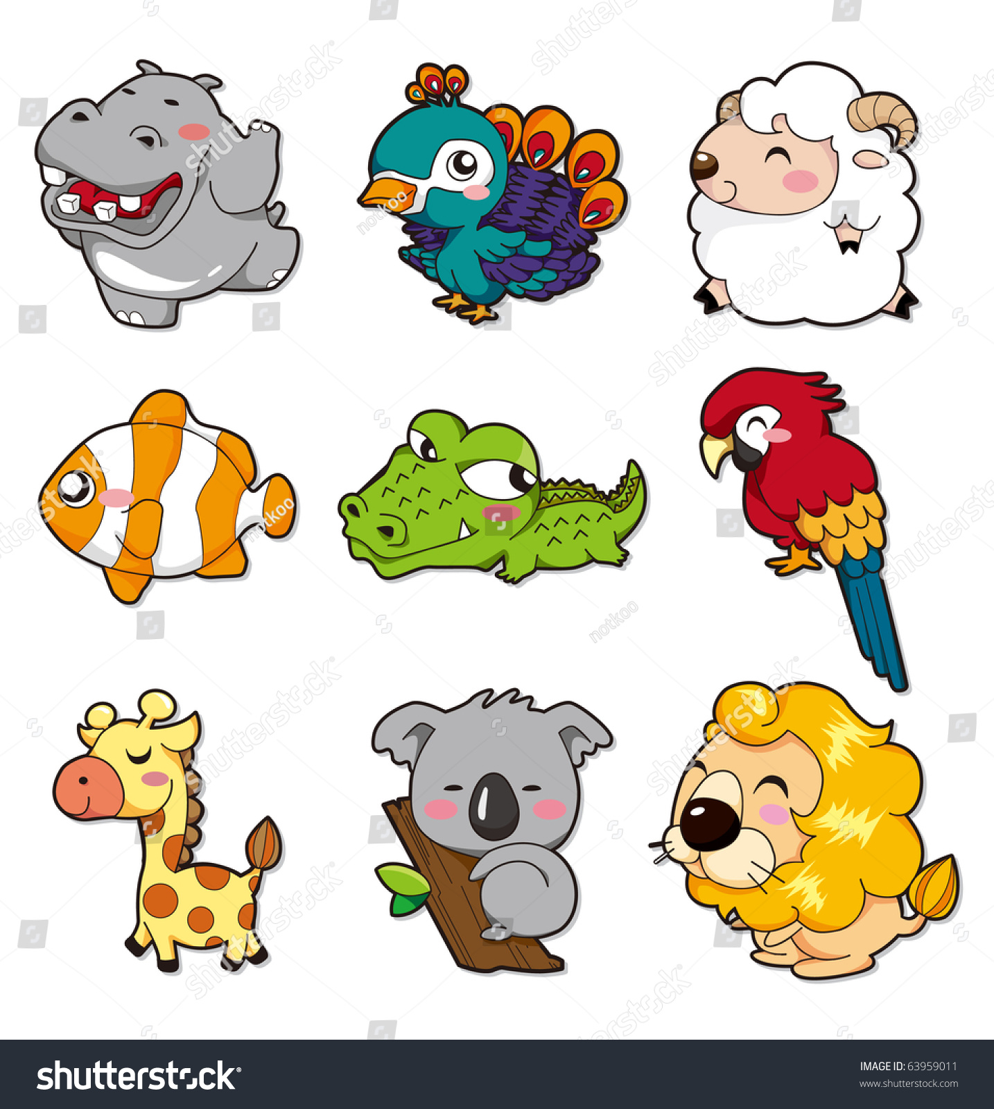 Cartoon Animal Stock Vector 63959011 - Shutterstock