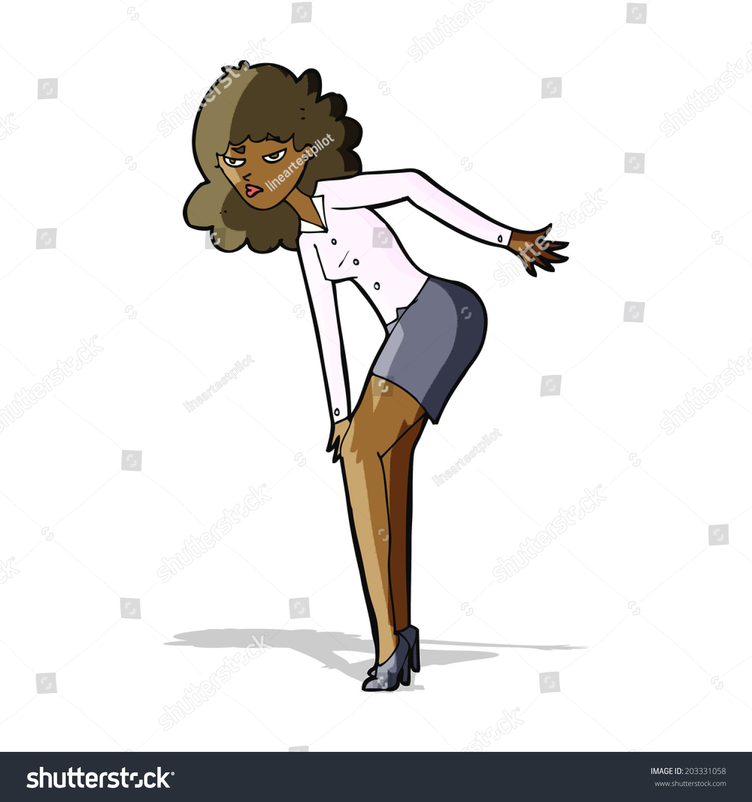 Cartoon Annoyed Woman Rubbing Knee Stock Vector 203331058 - Shutterstock