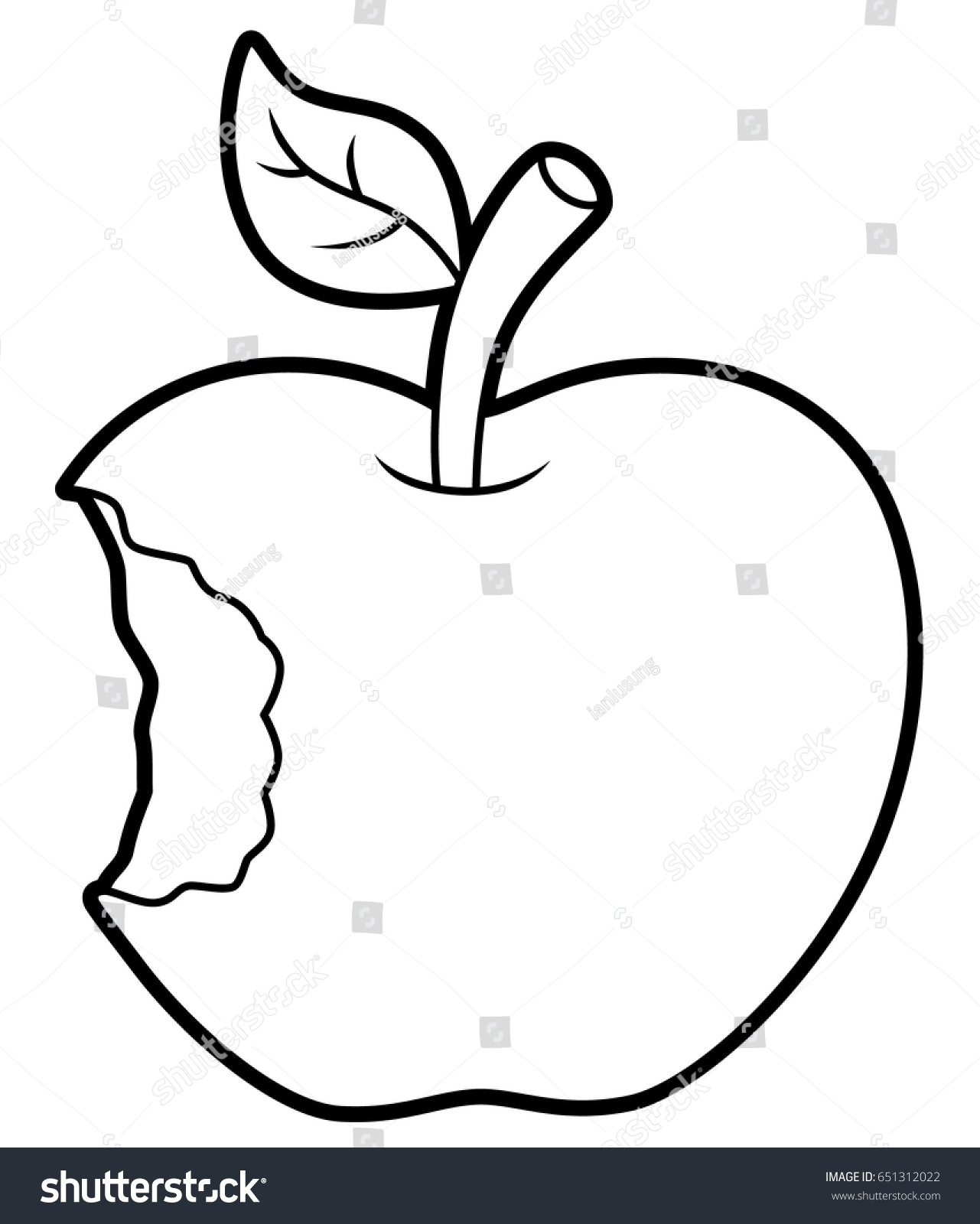 Cartoon Apple Bite Stock Vector 651312022 - Shutterstock