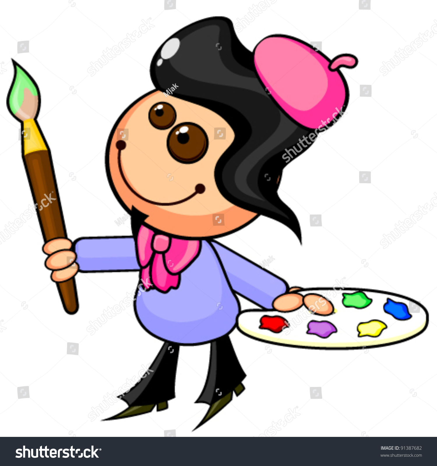 cartoon-artist-stock-vector-royalty-free-91387682-shutterstock