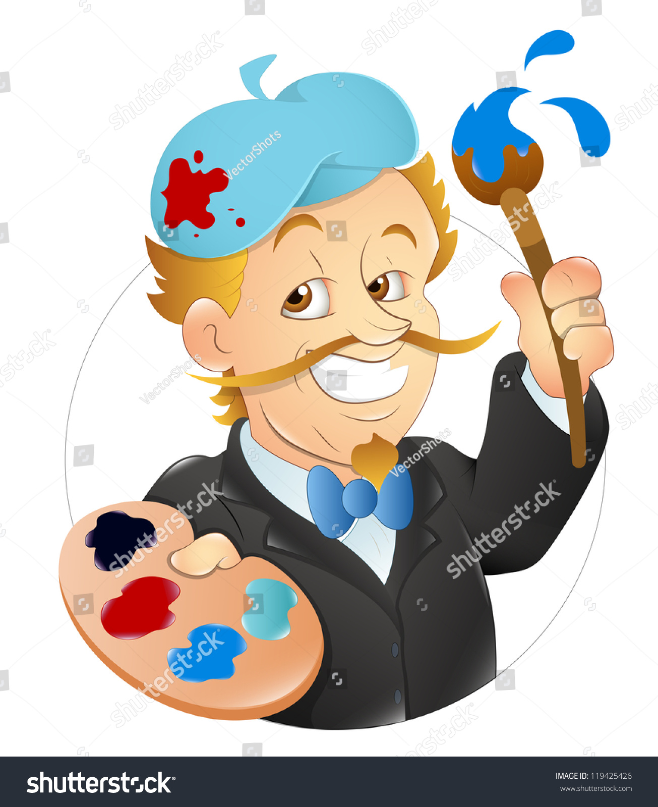 Cartoon Artist Illustration 스톡 벡터(사용료 없음) 119425426 - Shutterstock