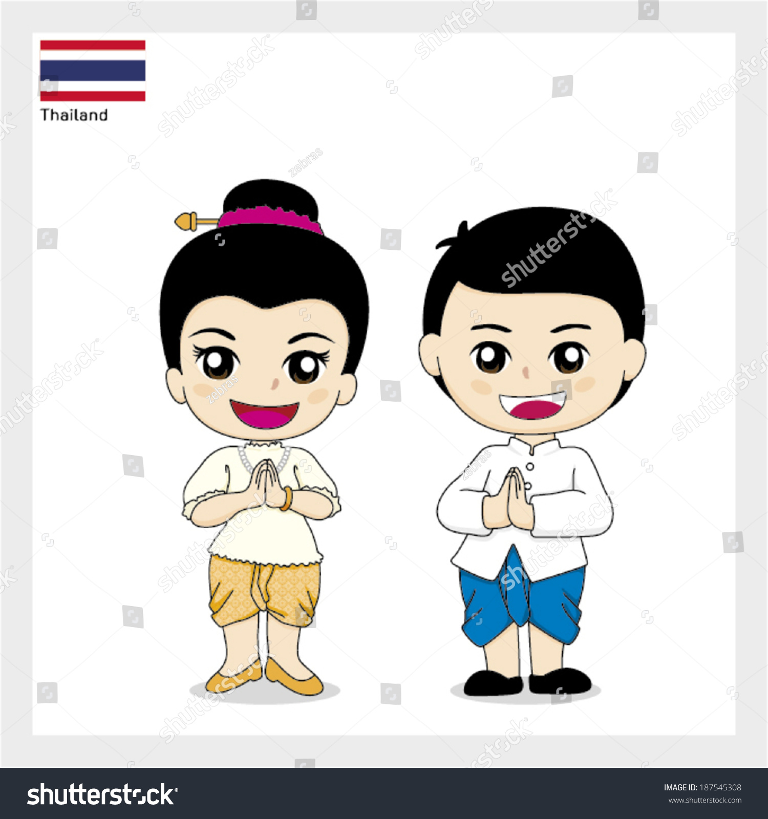 Cartoon Asean Thailand Stock Vector Illustration 187545308 : Shutterstock