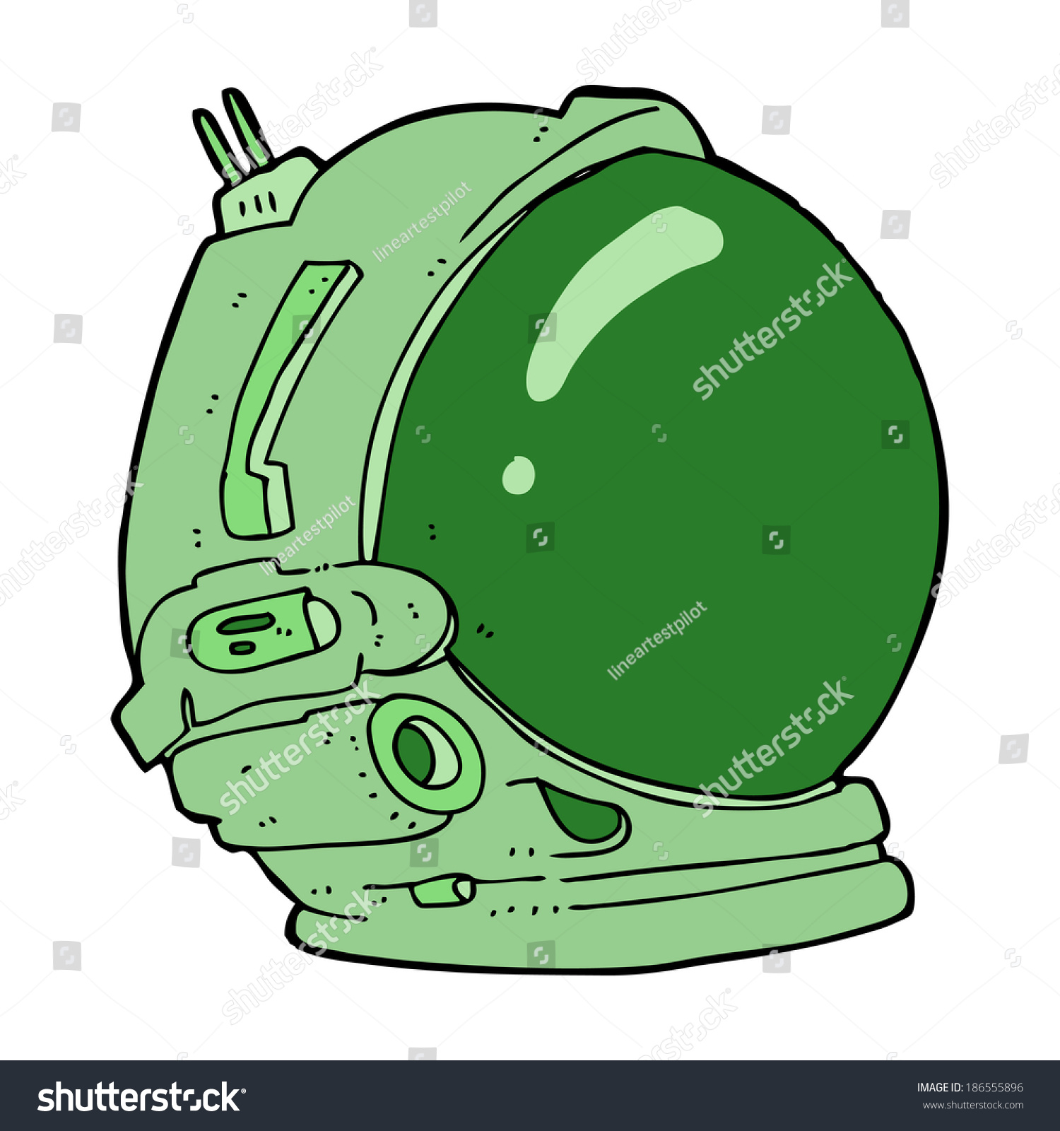 Cartoon Astronaut Helmet Stock Vector (Royalty Free) 186555896