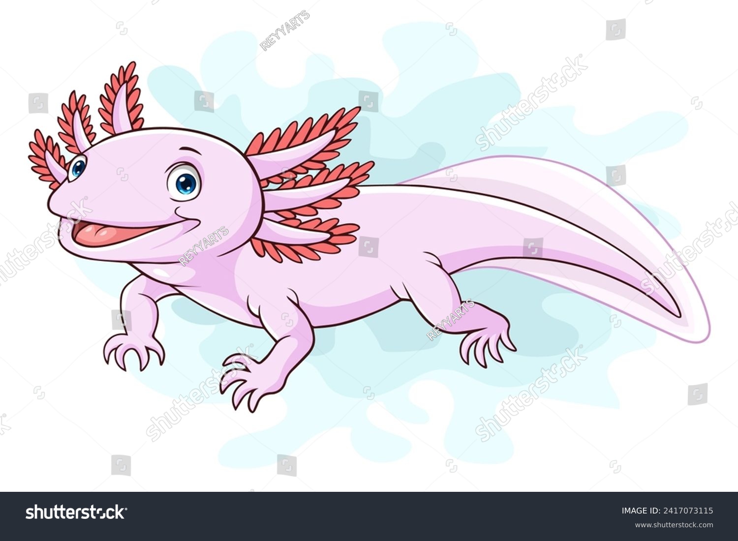 SVG of Cartoon axolotl on white background svg