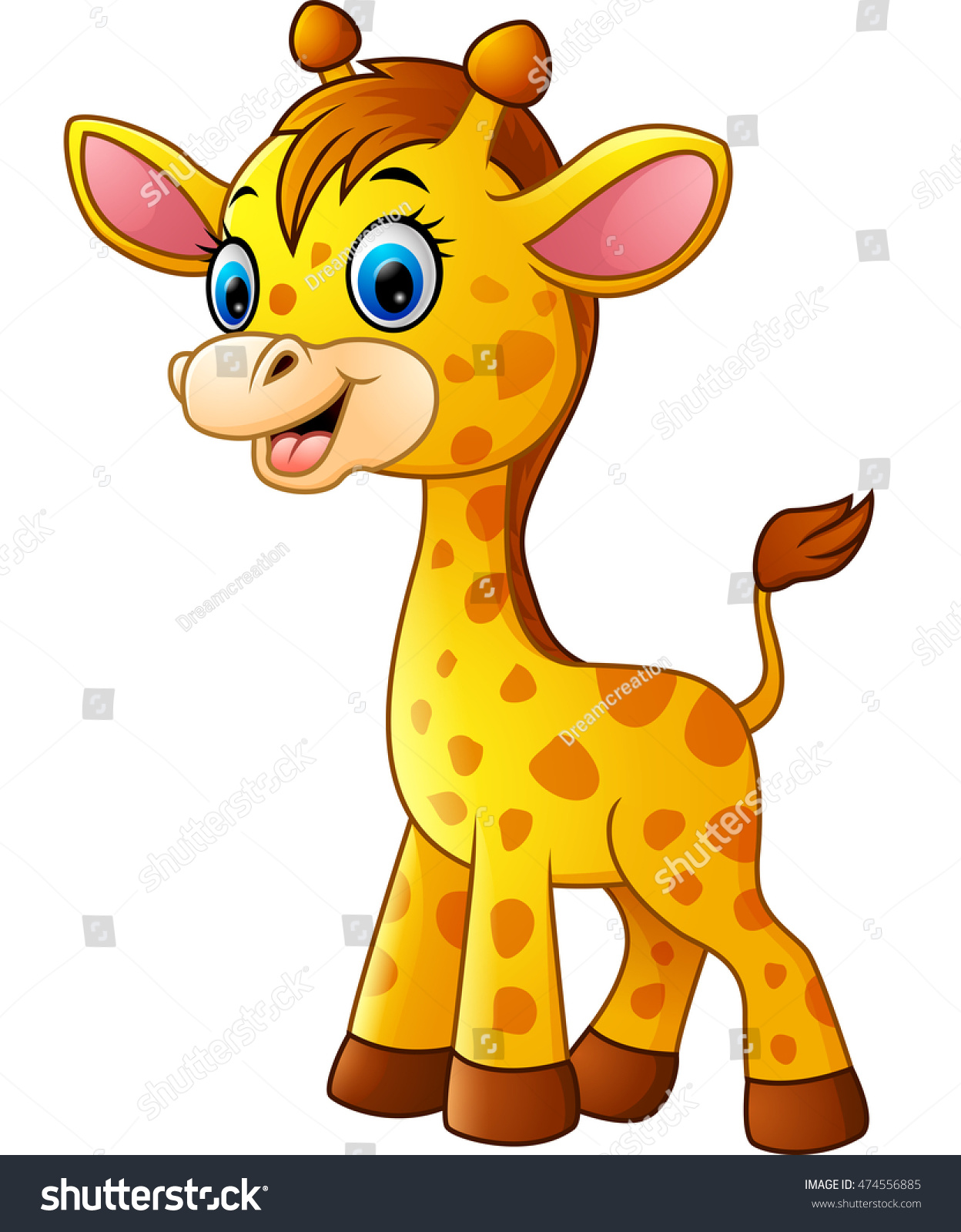 Download Cartoon Baby Giraffe Stock Vector 474556885 - Shutterstock