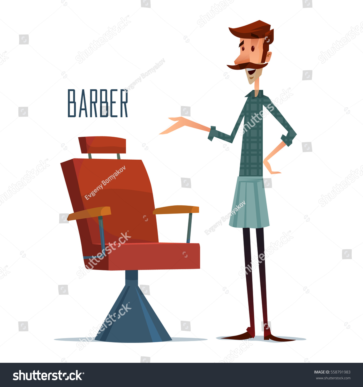 Cartoon Barber Character Barber Shop Vector Stock Vector (Royalty Free ...