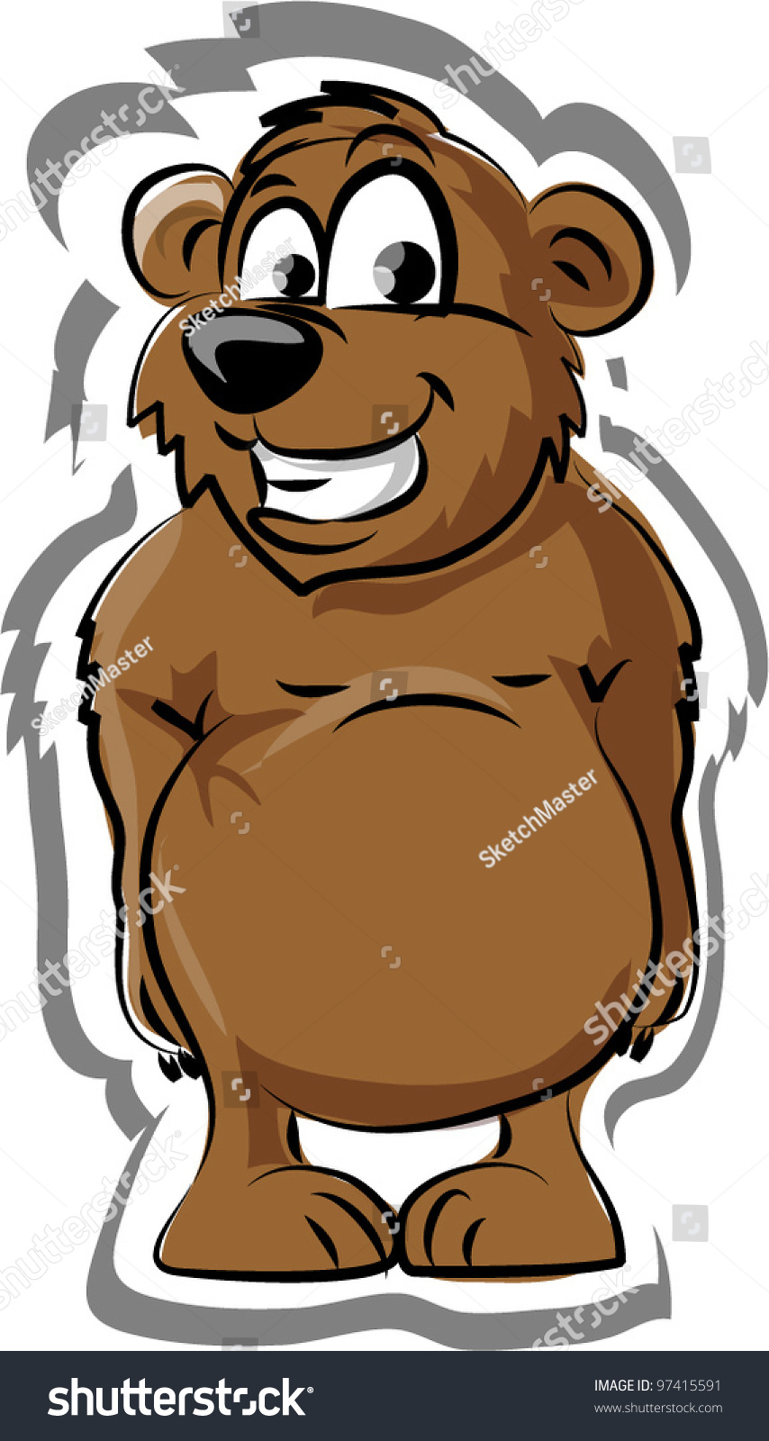 Cartoon Bear Label Vector Stock Vector (Royalty Free) 97415591