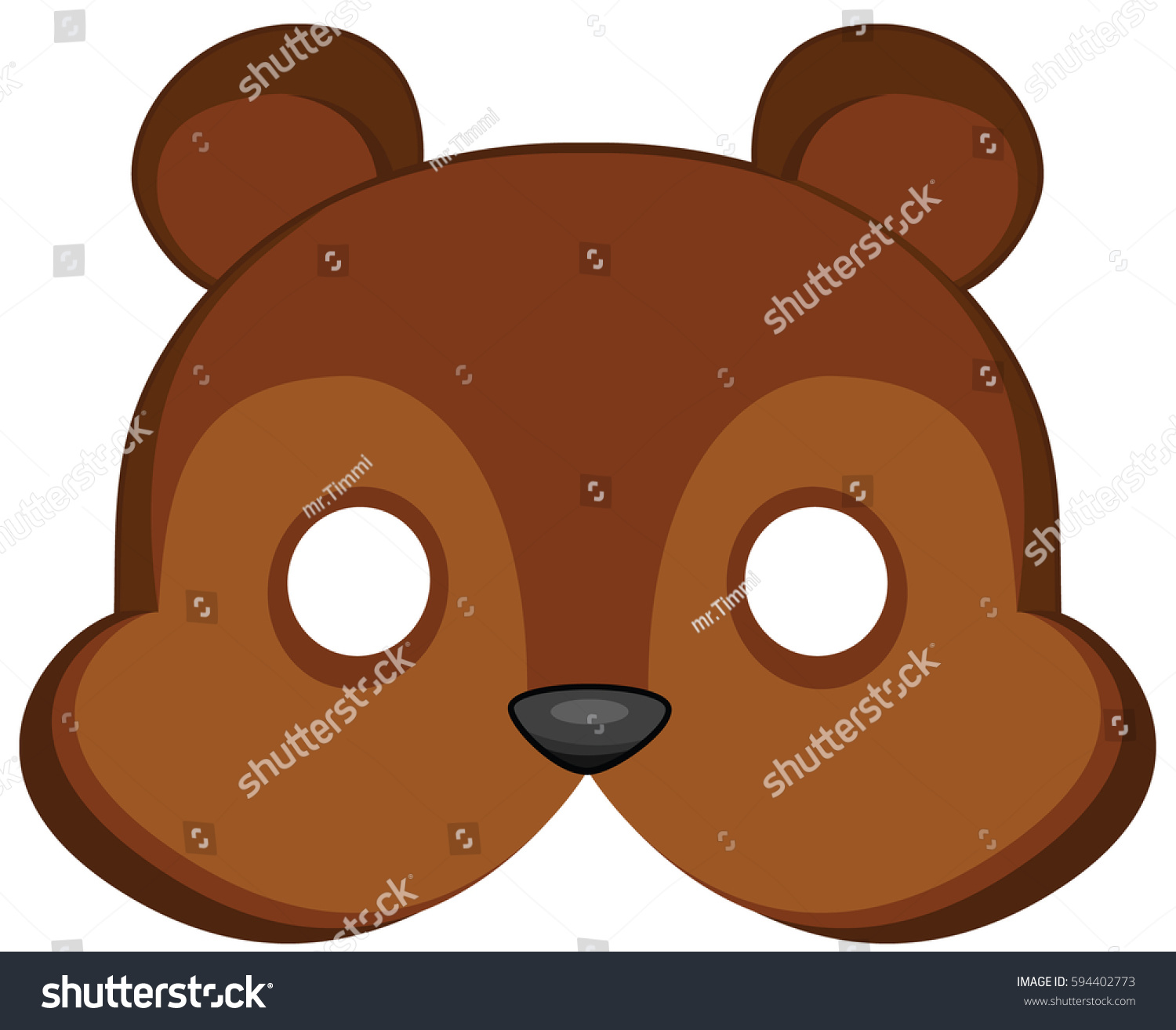Cartoon Bear Mask Children Masquerade Vector Stock Vector Royalty