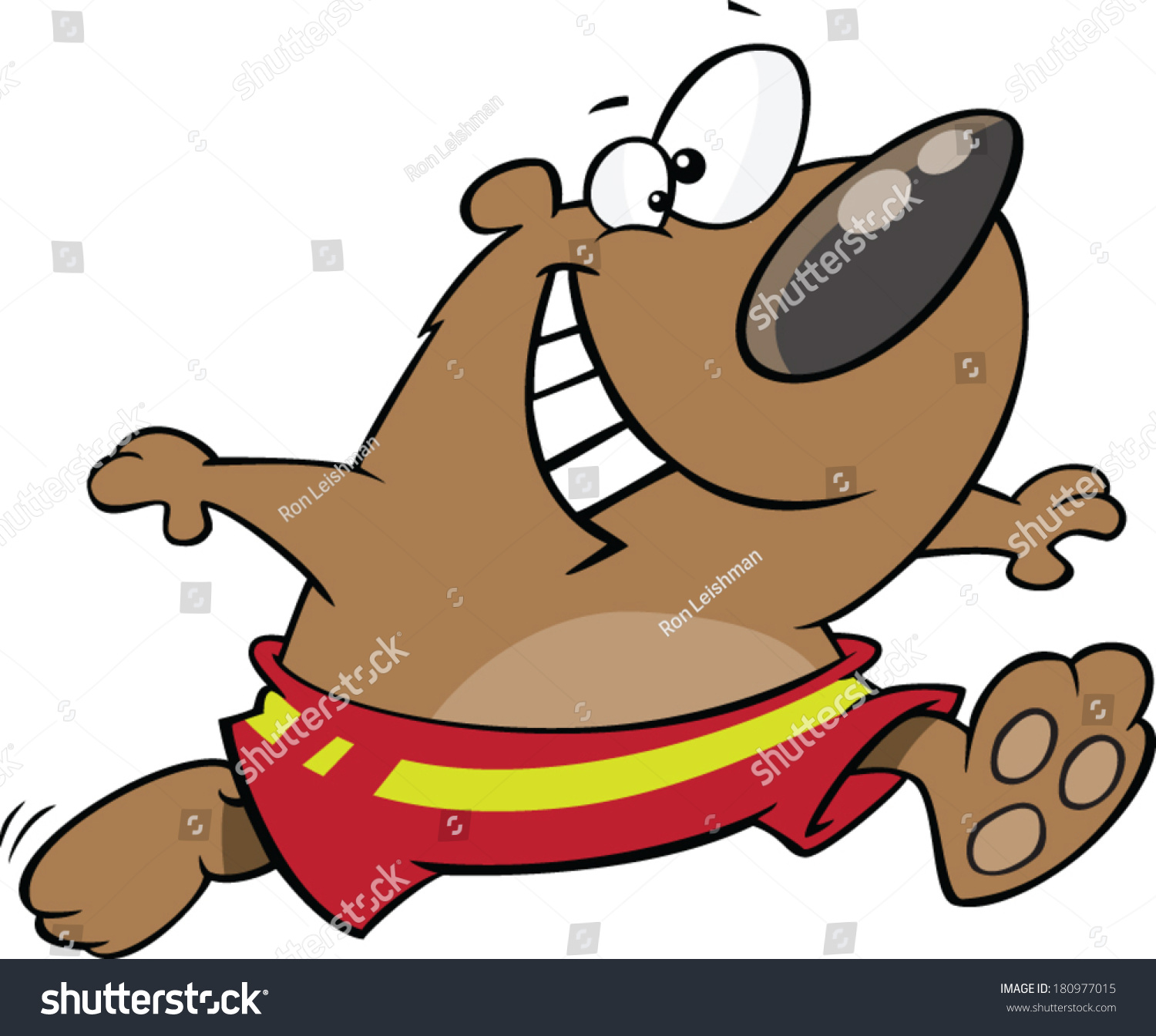 Cartoon Bear Wearing Swimsuit Stock Vector (Royalty Free) 180977015