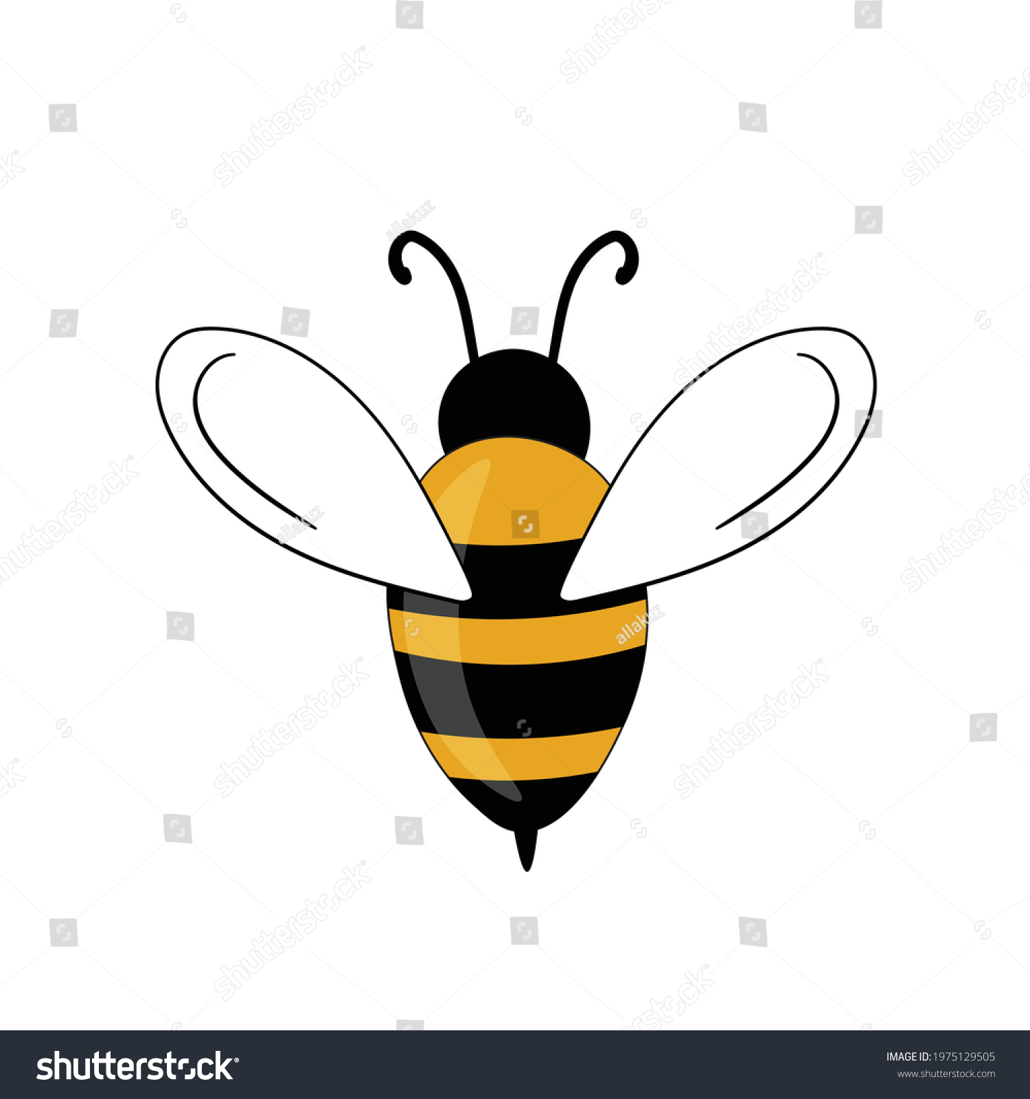 Cartoon Bee Mascot Small Bees Flies Stock Vector (Royalty Free ...