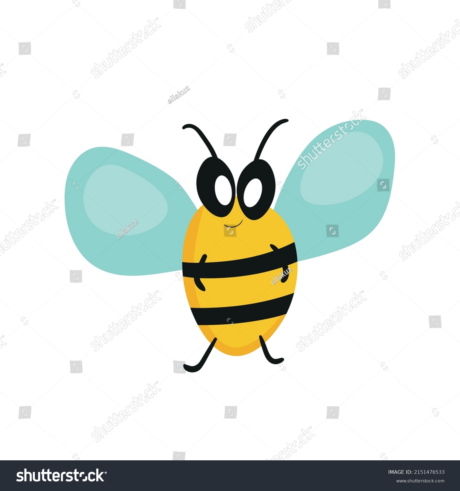 Cartoon Bee Mascot Small Bees Flies Stock Vector (royalty Free 