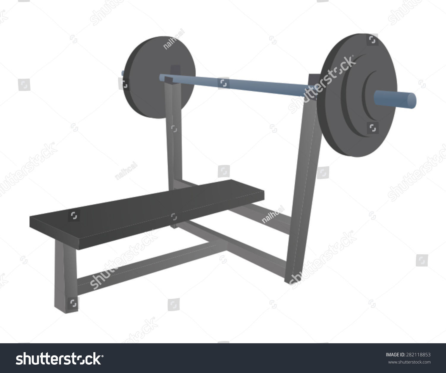 Cartoon Bench Press Weights Stock Vector Royalty Free 282118853