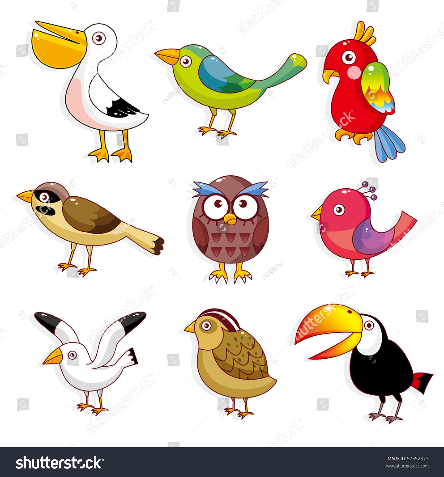 Cartoon Birds Icon Stock Vector 67352377 - Shutterstock