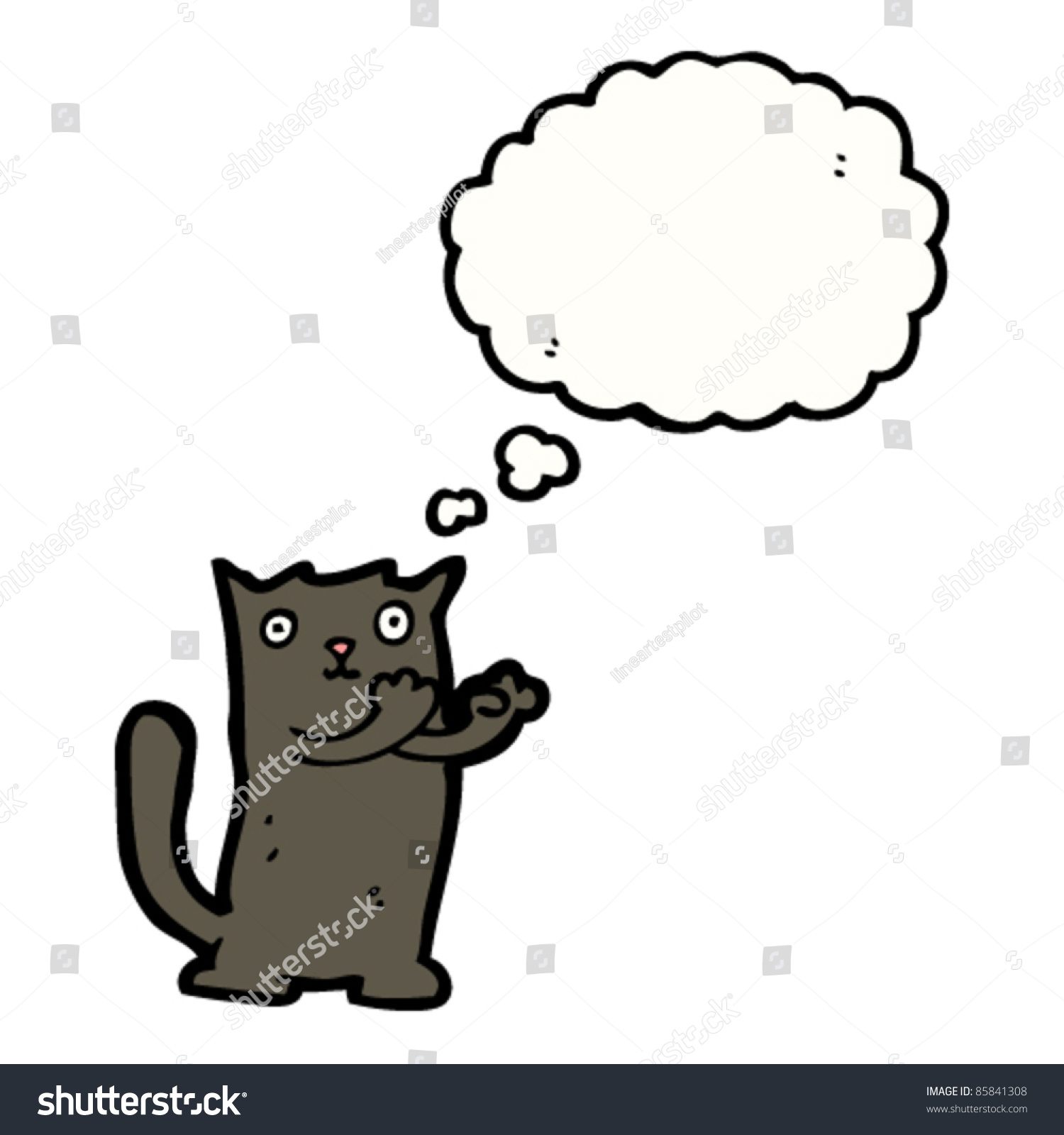 Cartoon Black Cat Ready For A Fight Stock Vector Illustration 85841308 ...