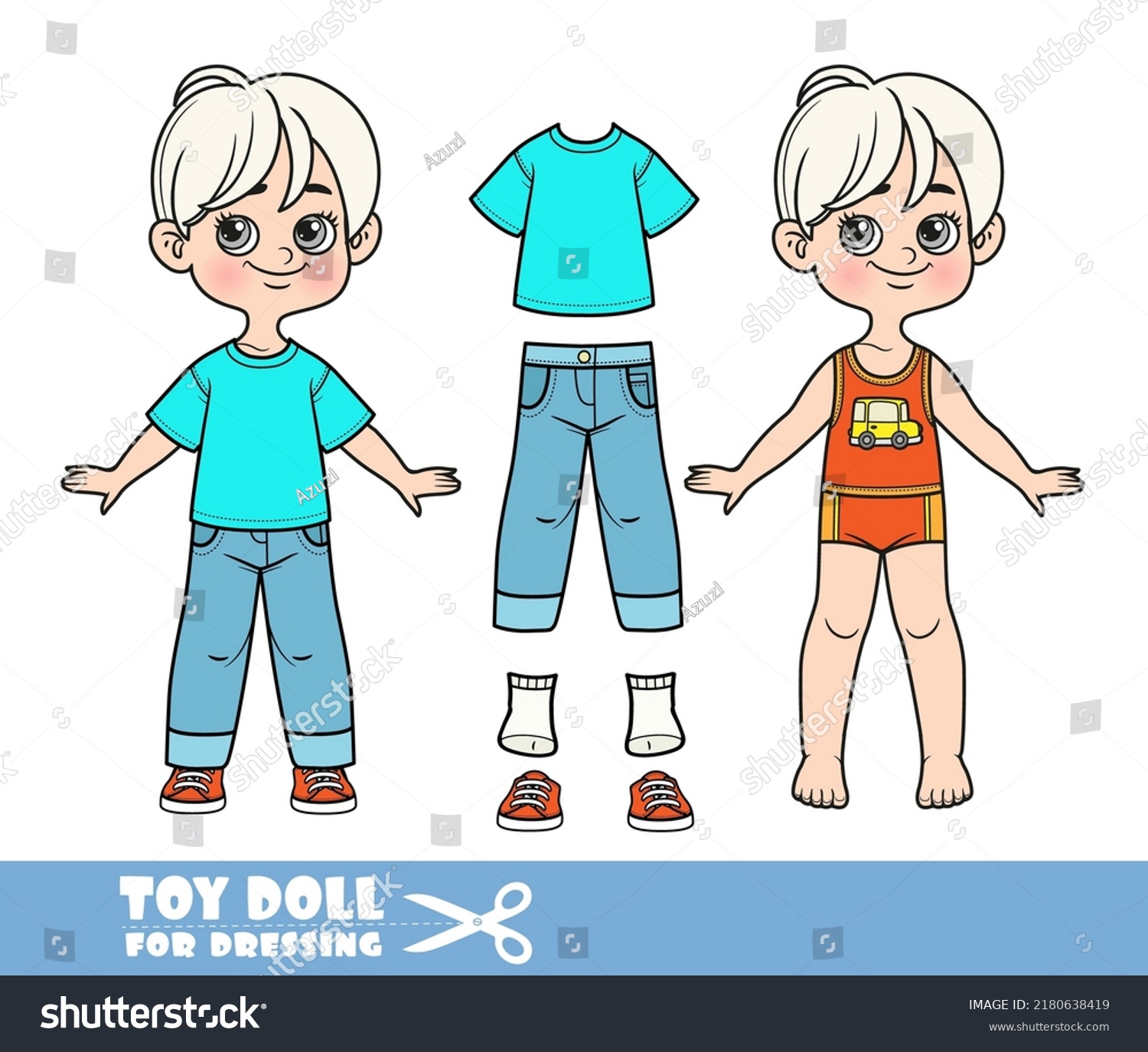 Cartoon Blond Boy Dressed Clothes Separately Stock Vector (Royalty Free ...