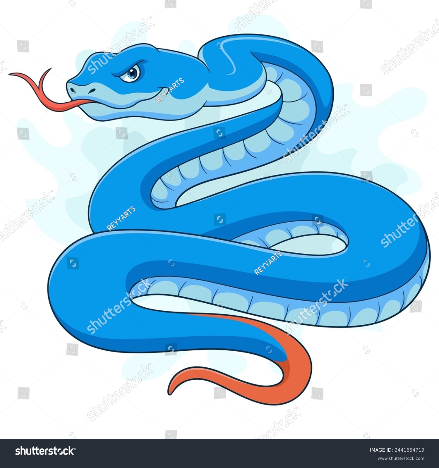 SVG of Cartoon blue snake on white background svg