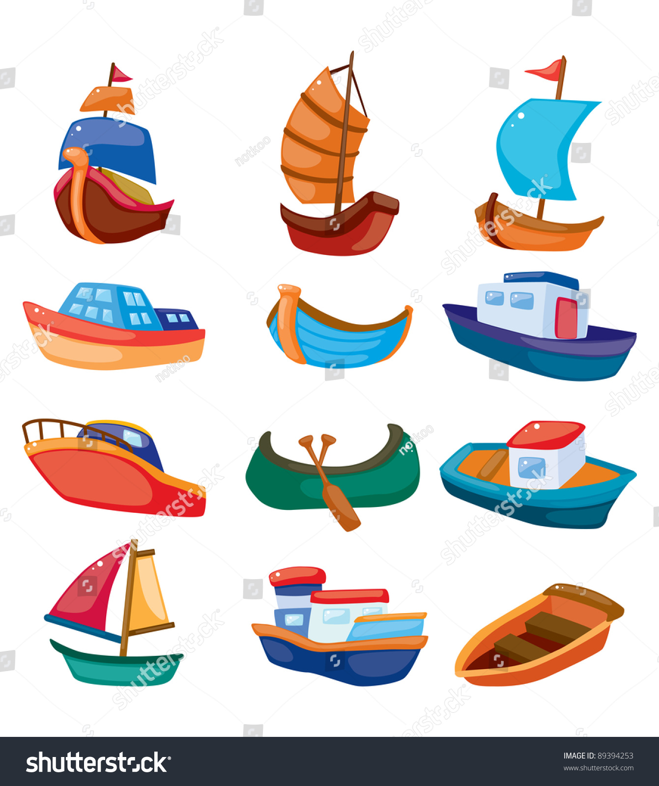 Cartoon Boat Icon Stock Vector 89394253 - Shutterstock